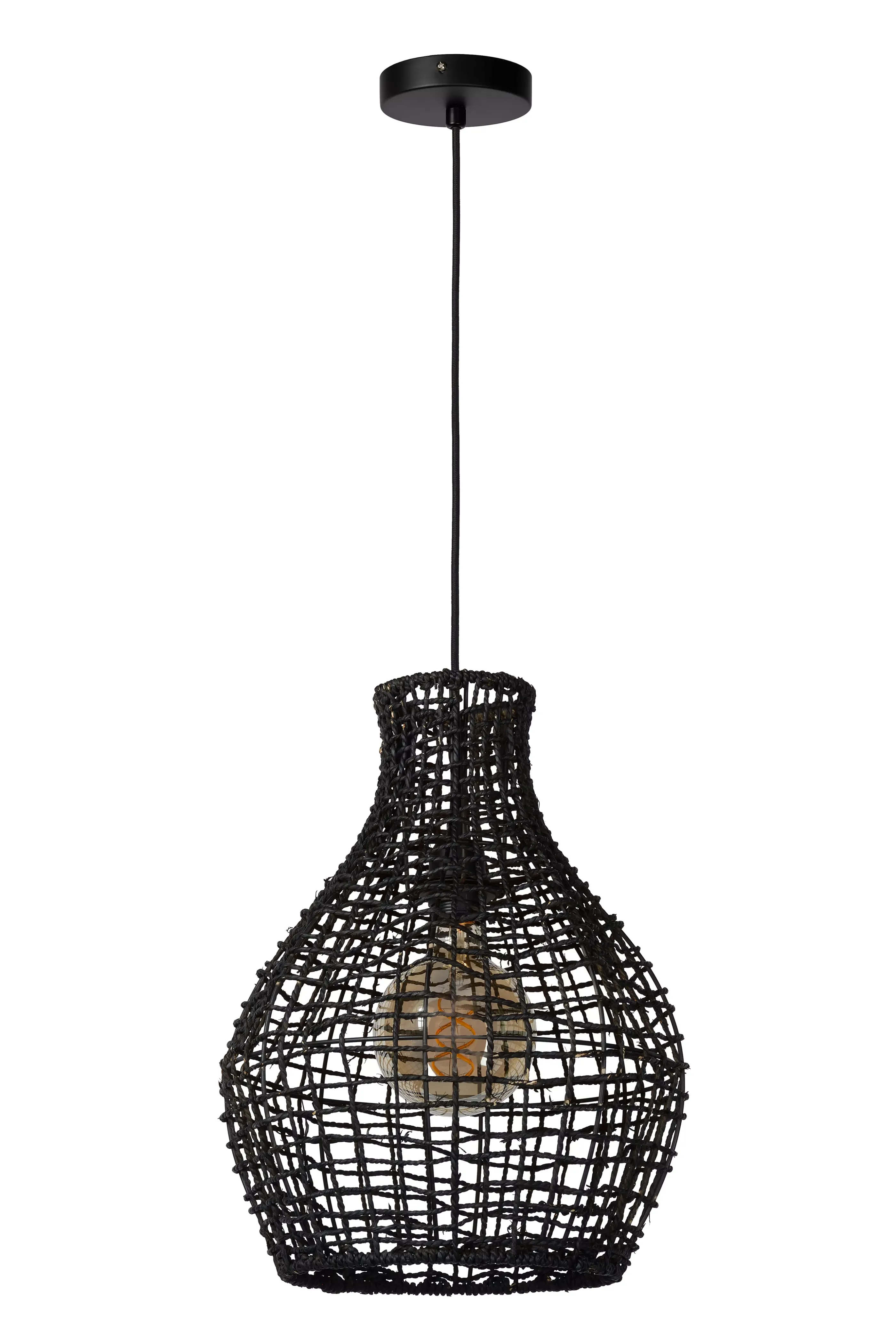 Hot ALBAN - Hanglamp - Ø 35 cm - 1xE27 - Zwart Hanglampen
