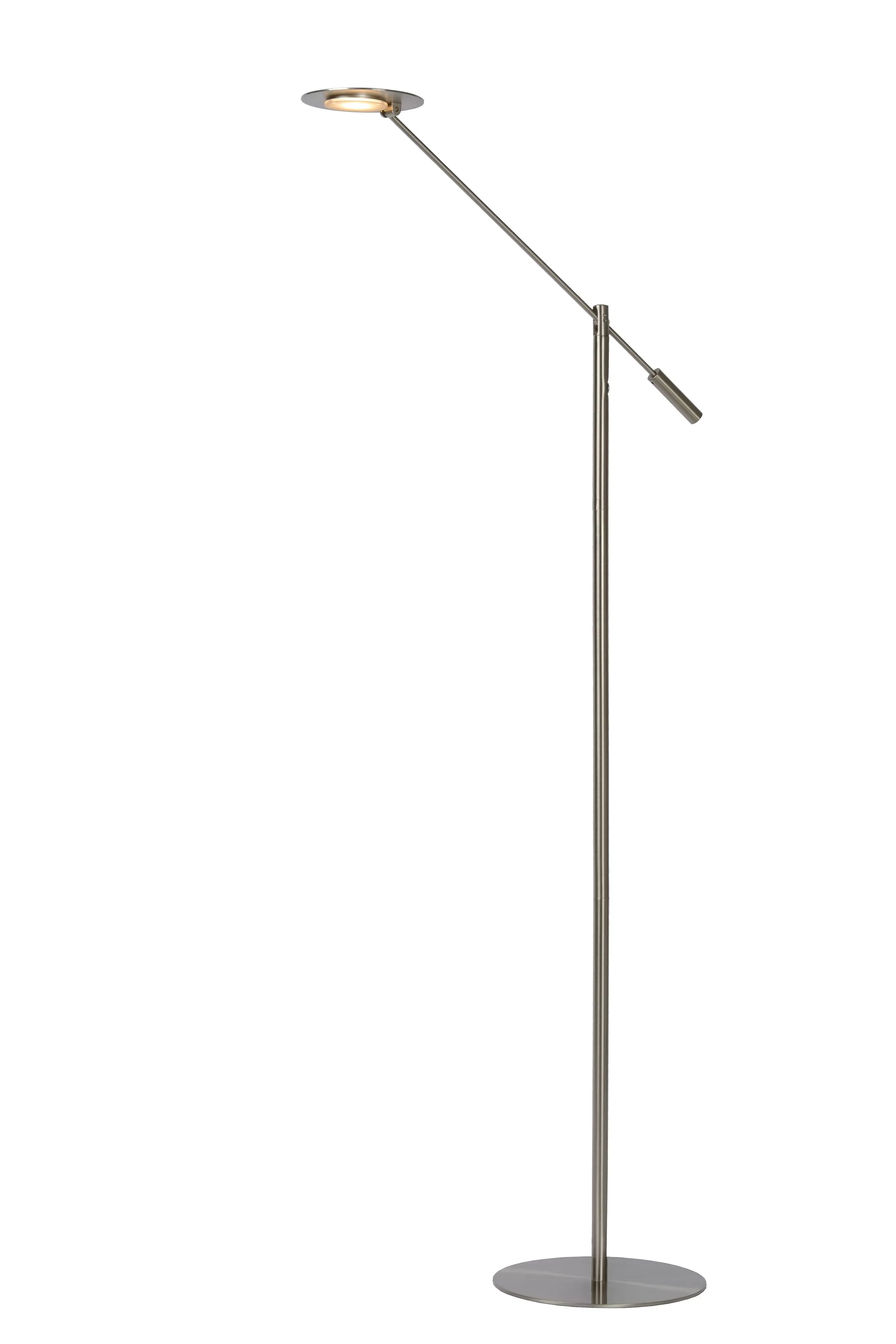 Online ANSELMO - Leeslamp - Ø 25 cm - LED Dimb. - 1x9W 3000K - Mat chroom Staande Lampen