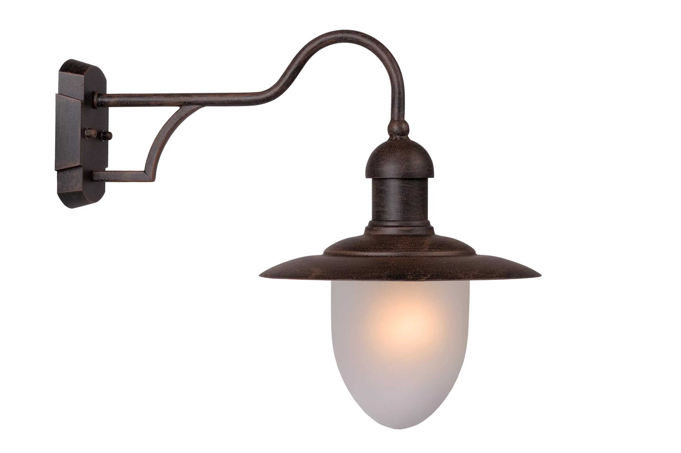 Online ARUBA - Wandlamp Binnen/Buiten - Ø 25 cm - 1xE27 - IP44 - Roest bruin Wandverlichting Buiten
