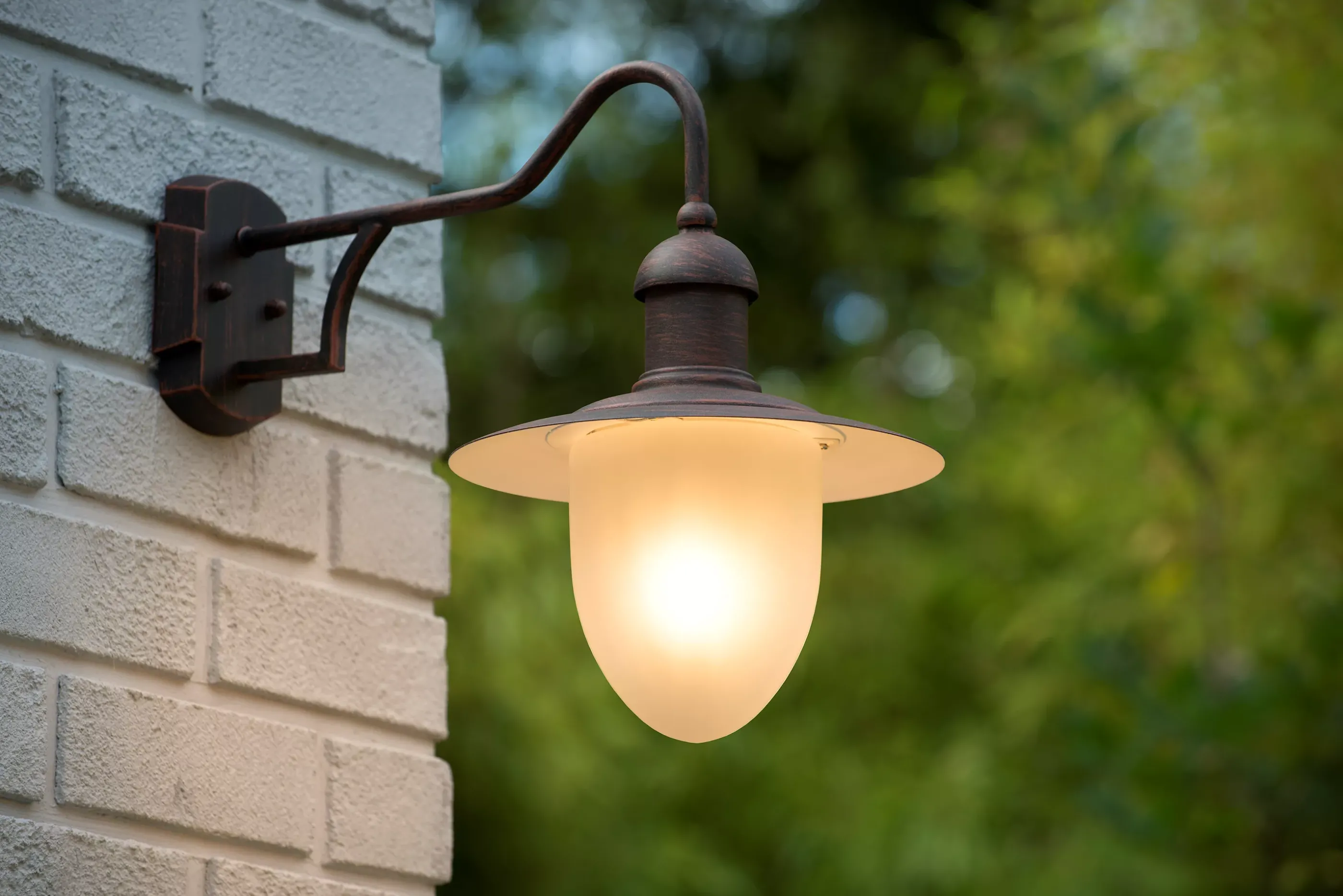 Online ARUBA - Wandlamp Binnen/Buiten - Ø 25 cm - 1xE27 - IP44 - Roest bruin Wandverlichting Buiten