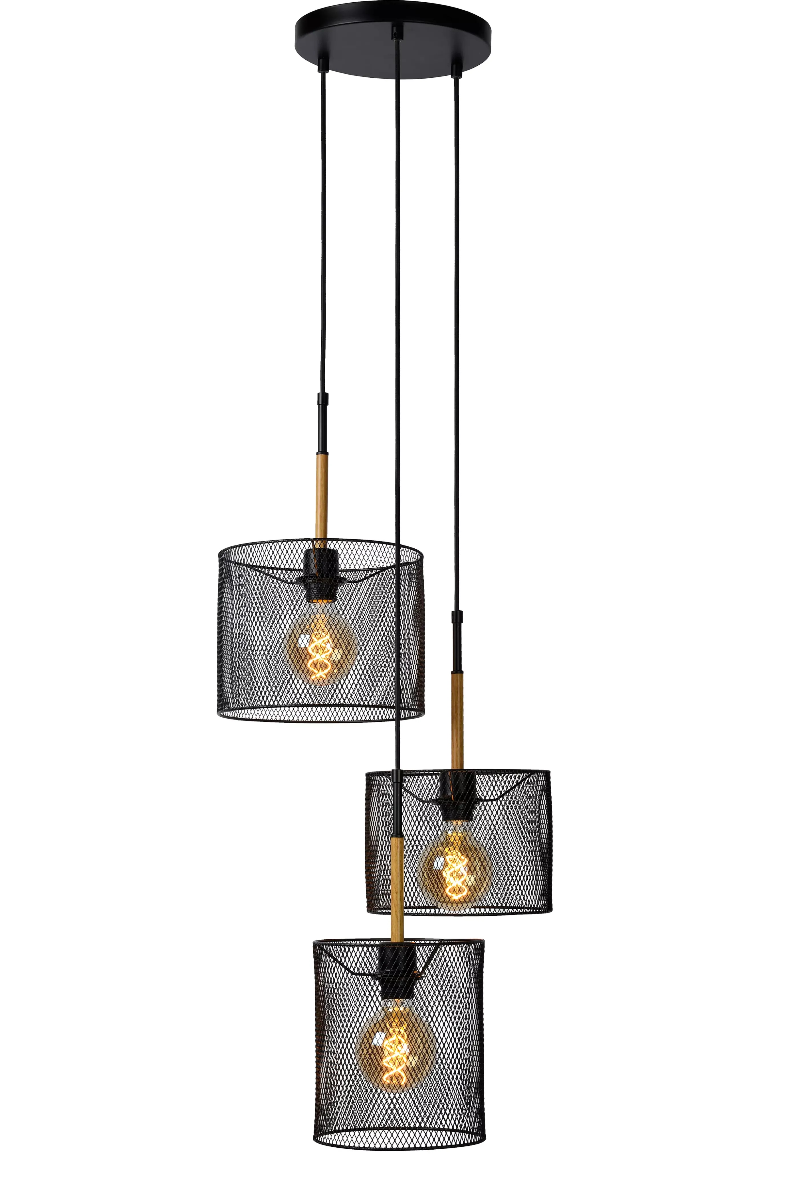 Online BASKETT - Hanglamp - 3xE27 - Zwart Hanglampen
