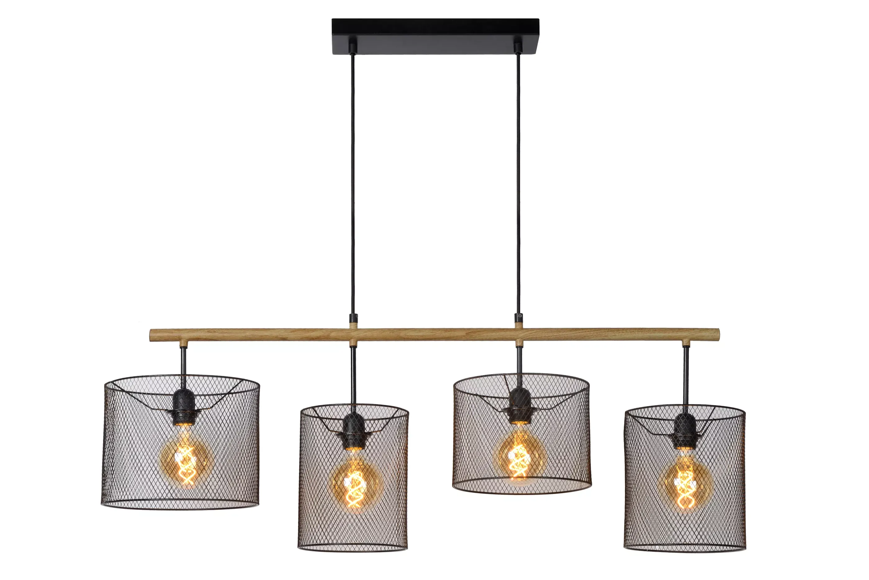 Fashion BASKETT - Hanglamp - 4xE27 - Zwart Hanglampen