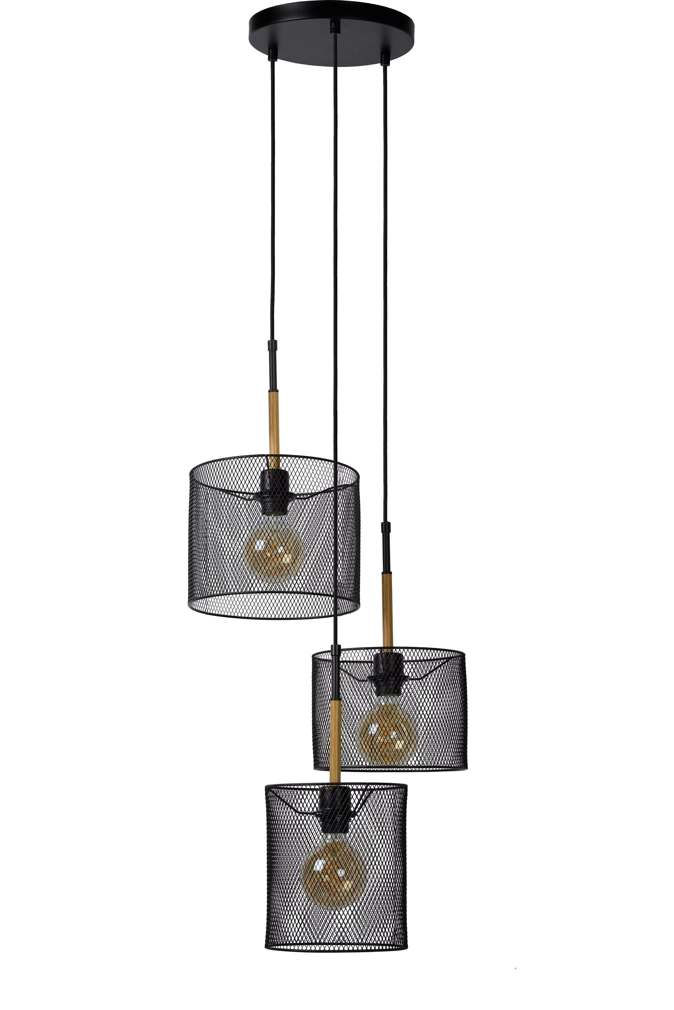 Online BASKETT - Hanglamp - 3xE27 - Zwart Hanglampen
