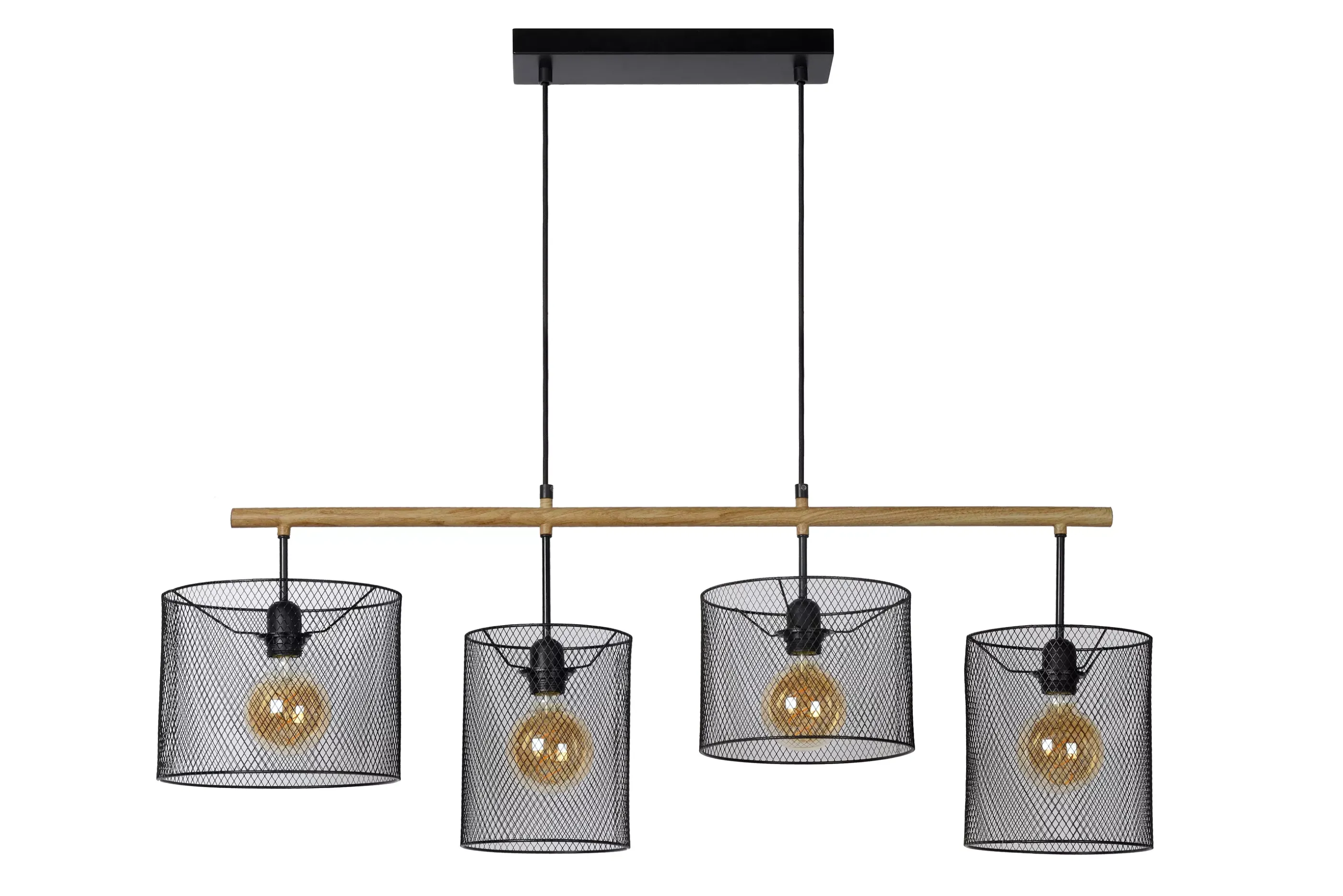 Fashion BASKETT - Hanglamp - 4xE27 - Zwart Hanglampen