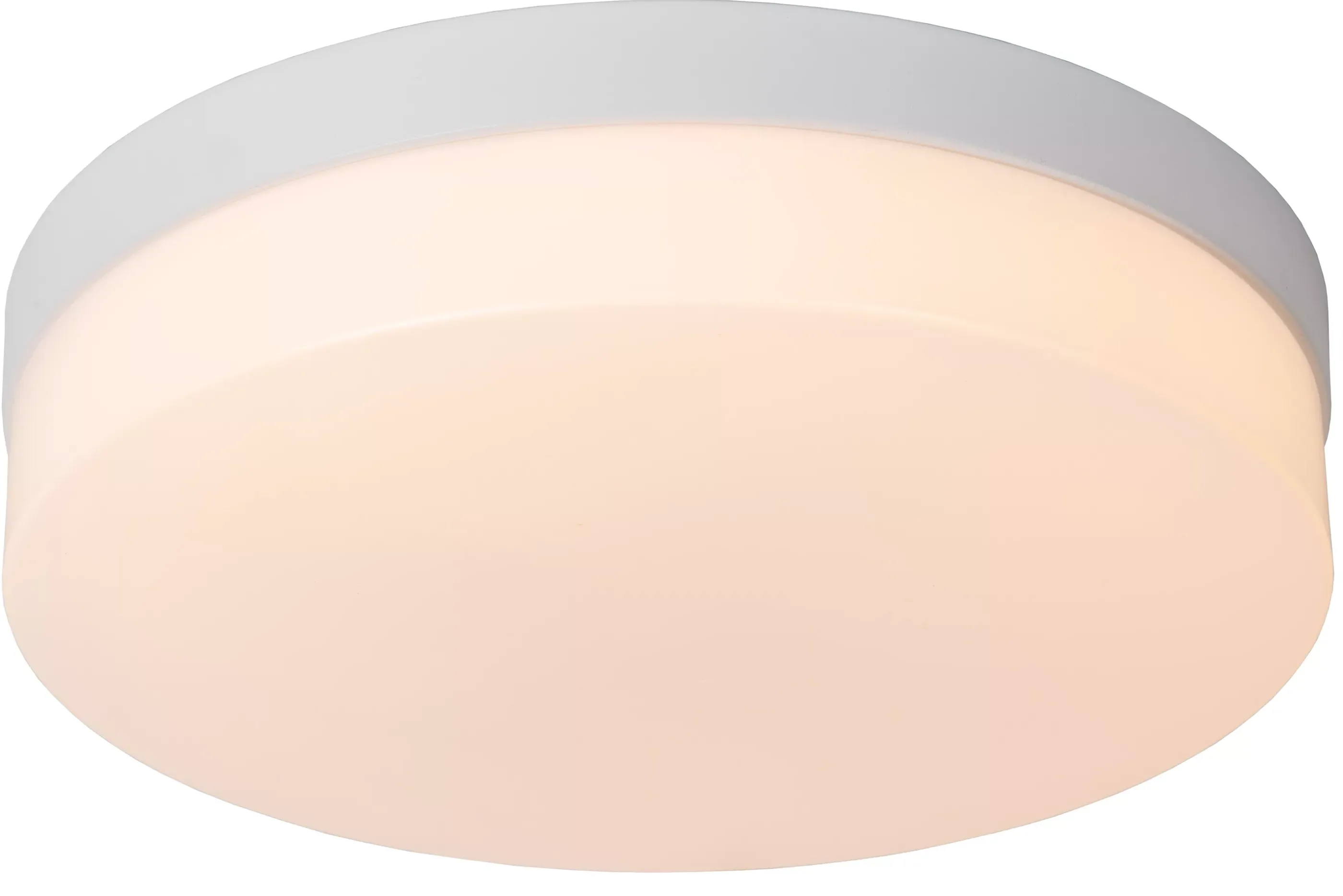 Clearance BISKIT - Plafonnière Badkamer - Ø 28 cm - LED - 1x18W 2700K - IP44 - Beweging & dag/nacht sensor - Wit Plafondlampen