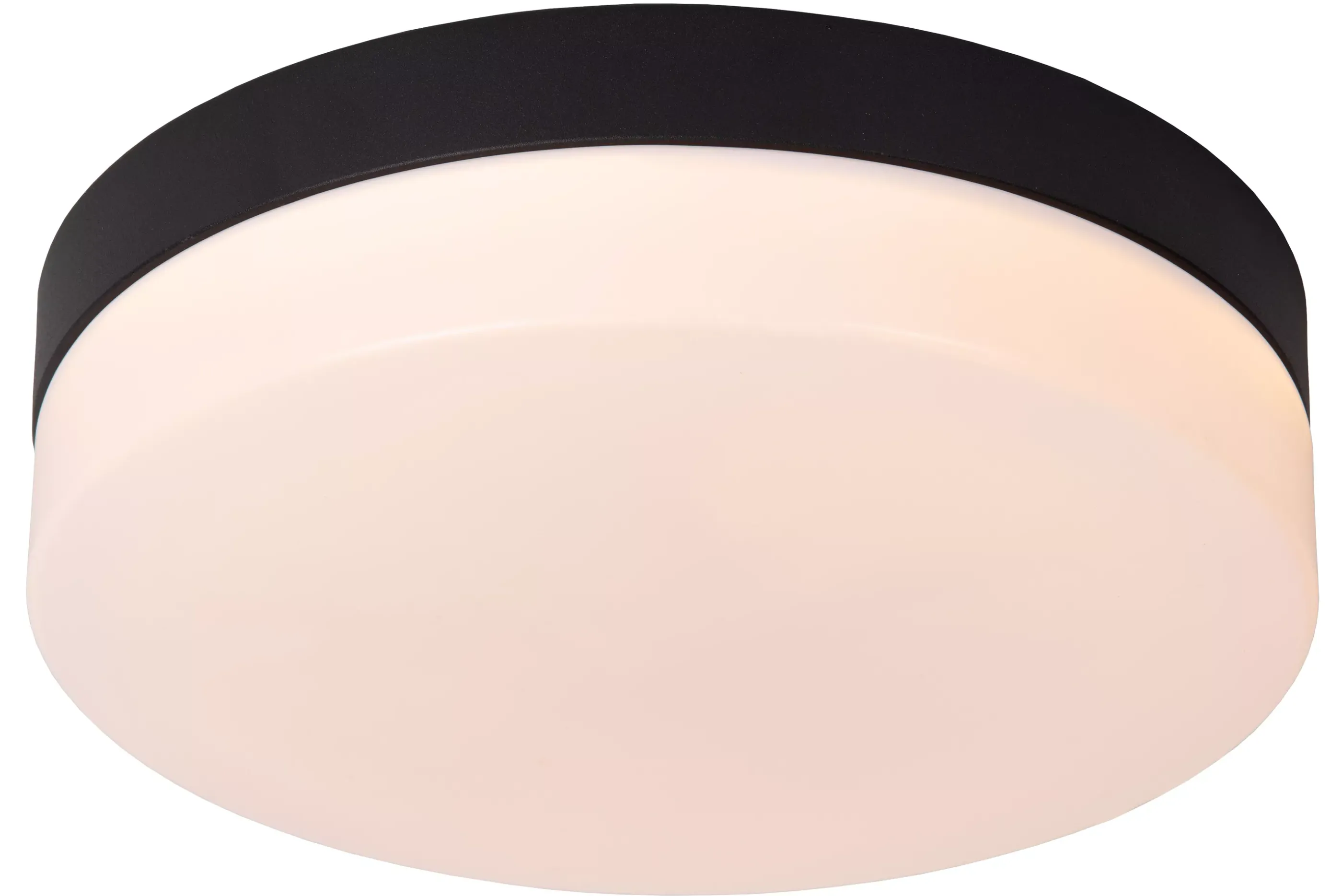 Outlet BISKIT - Plafonnière Badkamer - Ø 23 cm - LED - 1x12W 2700K - IP44 - Beweging & dag/nacht sensor - Zwart Plafondlampen