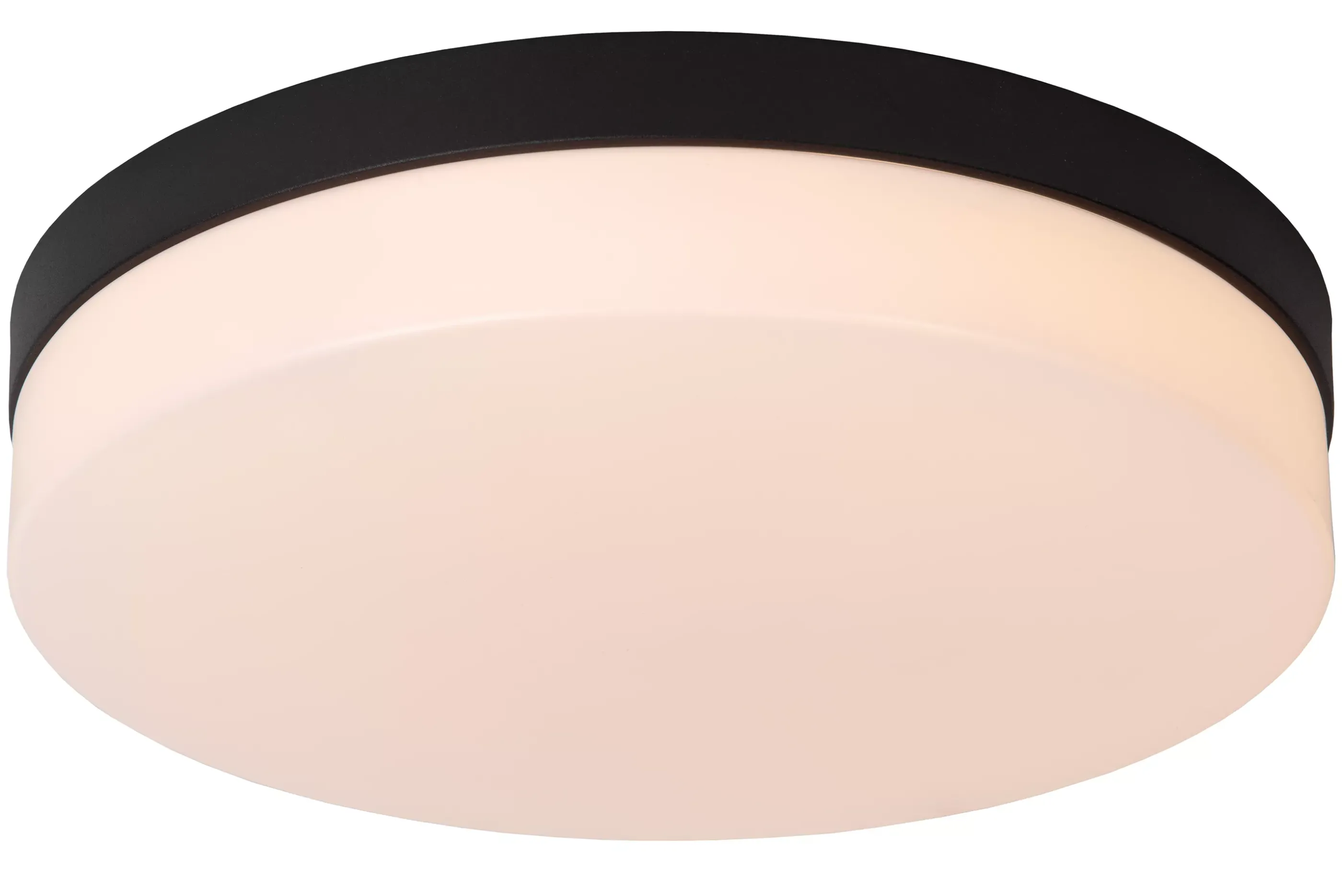 Hot BISKIT - Plafonnière Badkamer - Ø 34,5 cm - LED - 1x24W 2700K - IP44 - Beweging & dag/nacht sensor - Zwart Plafondlampen