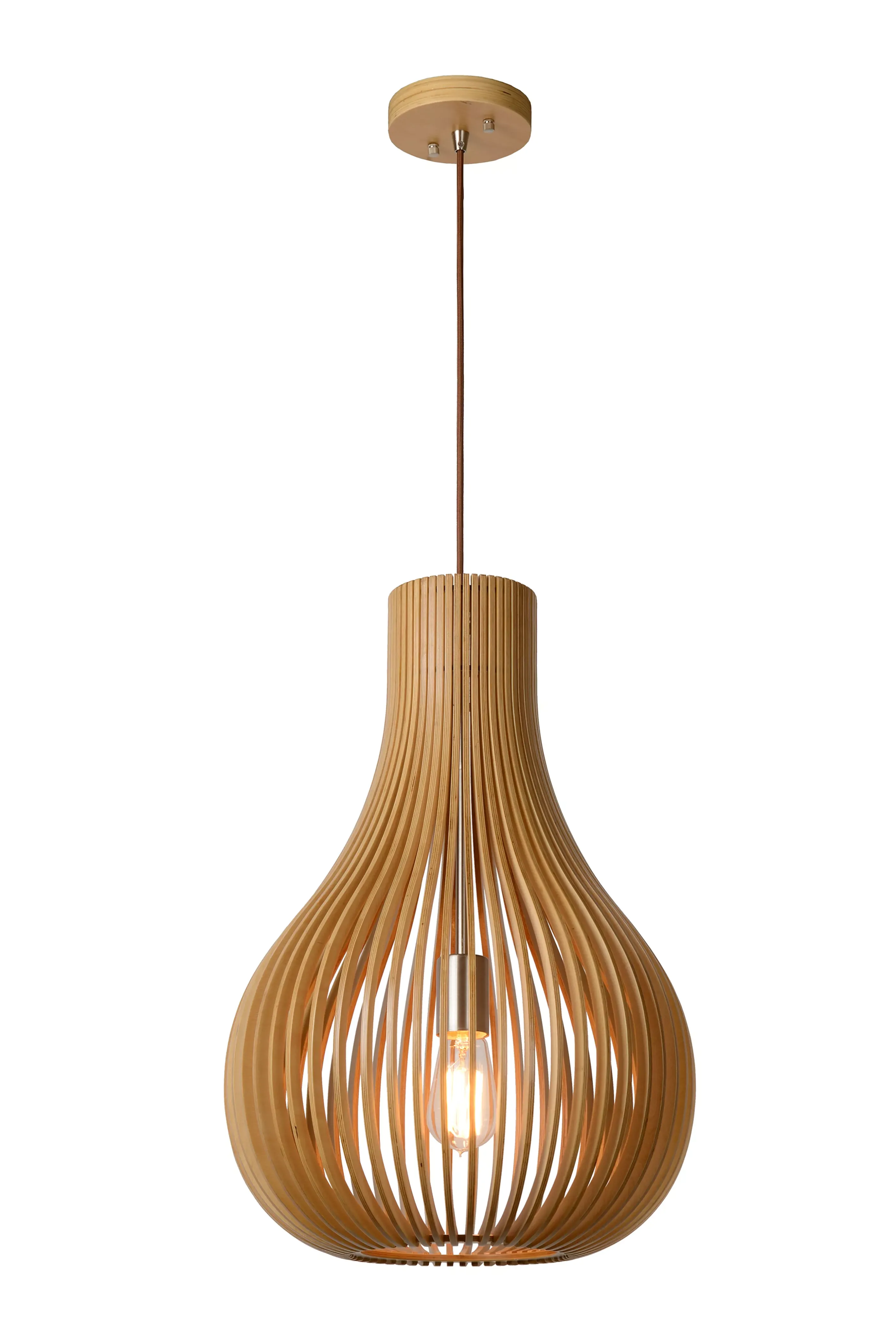 Fashion BODO - Hanglamp - Ø 38 cm - 1xE27 - Licht hout Hanglampen