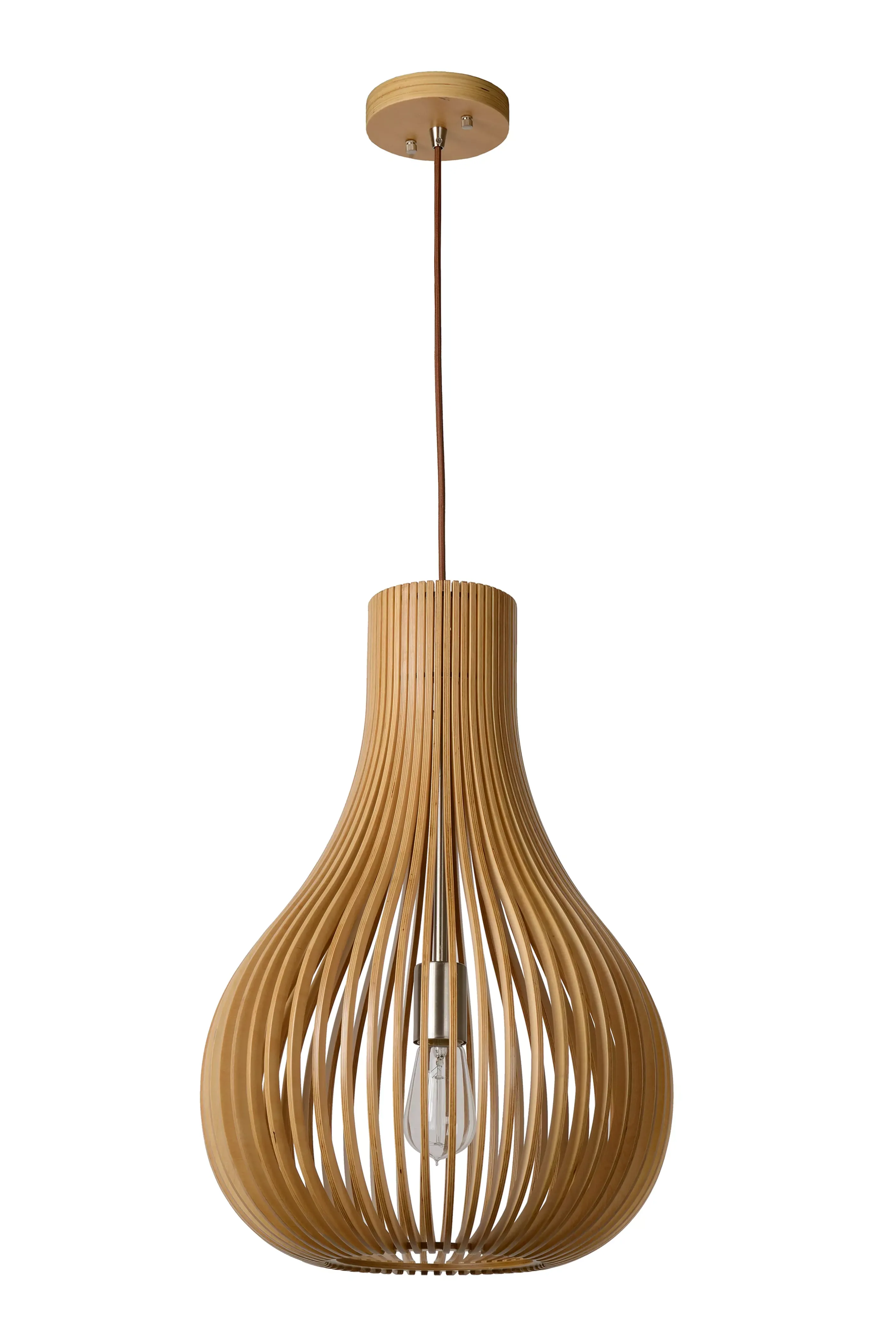 Fashion BODO - Hanglamp - Ø 38 cm - 1xE27 - Licht hout Hanglampen