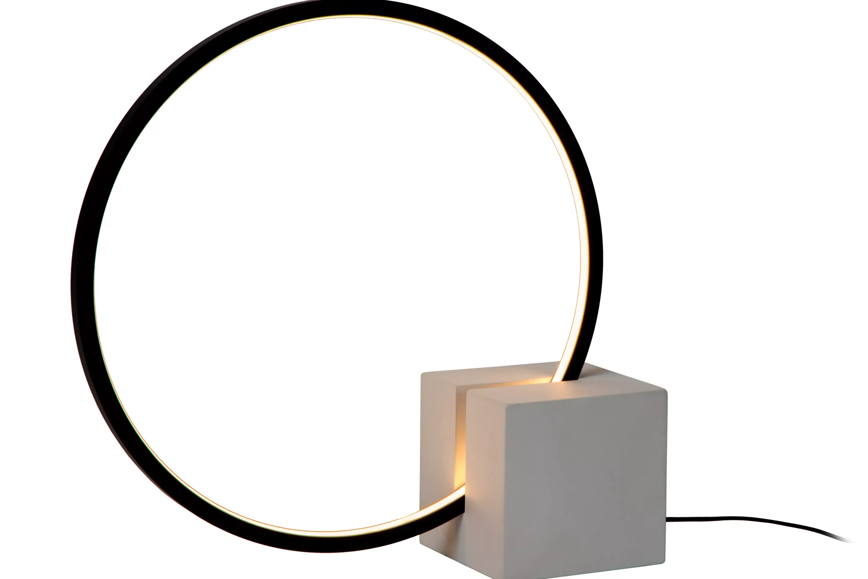 Outlet CIRKELIS - Tafellamp - Ø 32 cm - LED Dimb. - 1x6W 3000K - Zwart Tafellampen