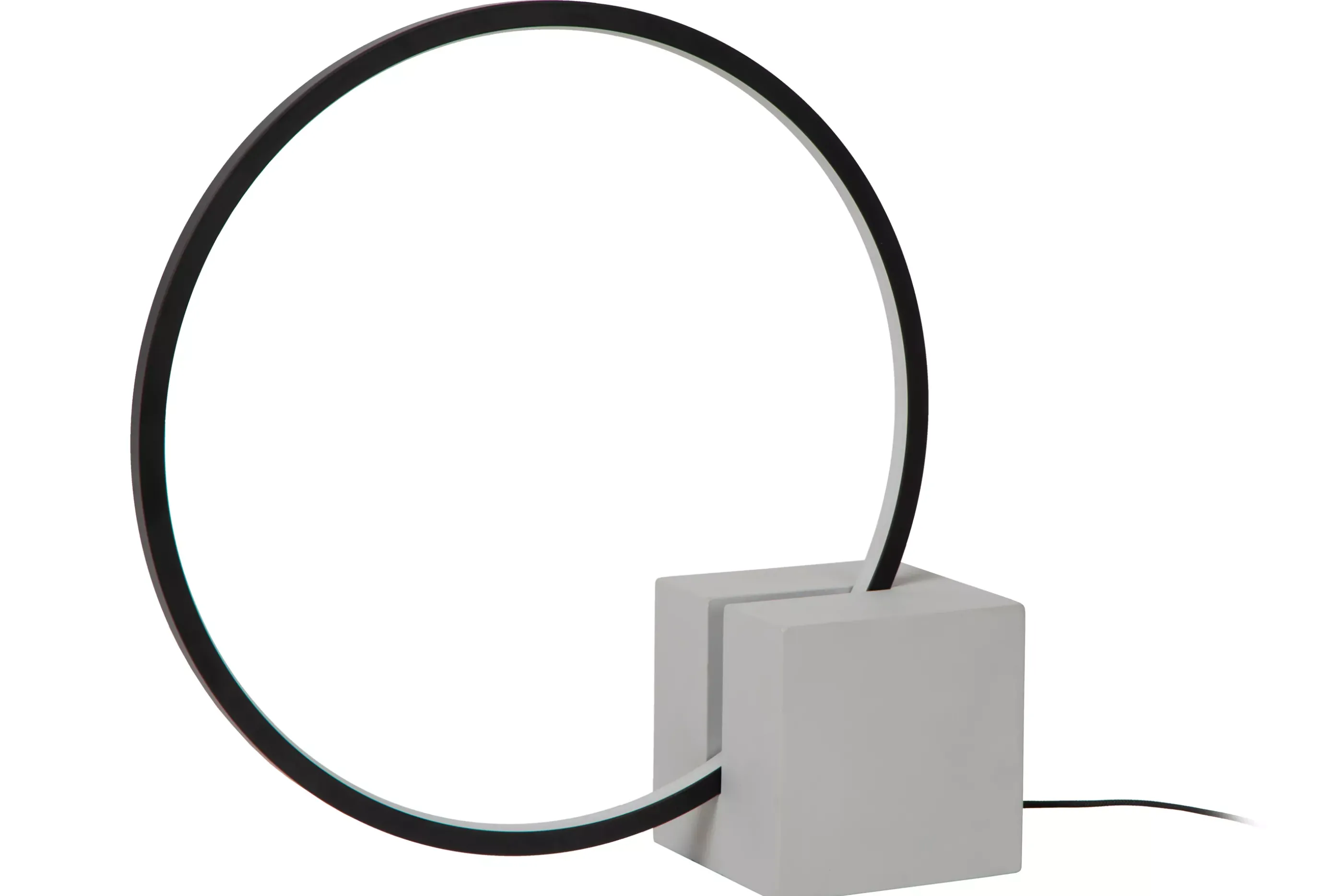 Outlet CIRKELIS - Tafellamp - Ø 32 cm - LED Dimb. - 1x6W 3000K - Zwart Tafellampen