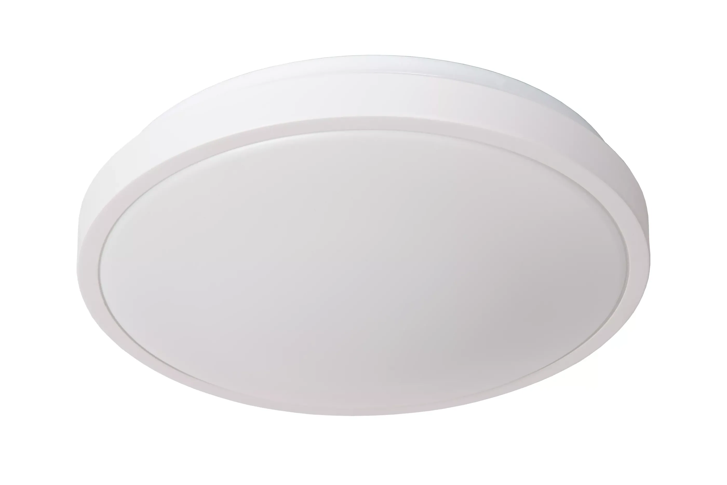 Clearance DASHER - Plafonnière Badkamer - Ø 34,8 cm - LED - 1x18W 2700K - IP44 - Beweging & dag/nacht sensor - Wit Plafondlampen
