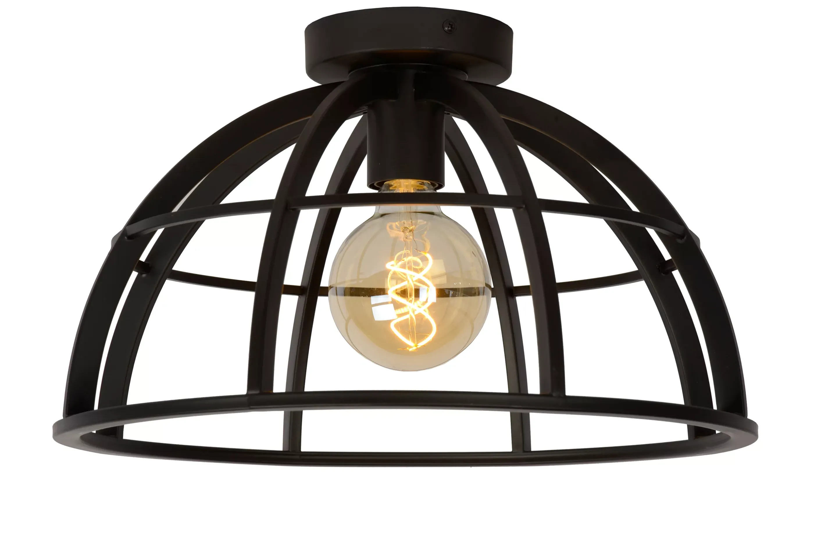 Outlet DIKRA - Plafonnière - 1xE27 - Zwart Plafondlampen