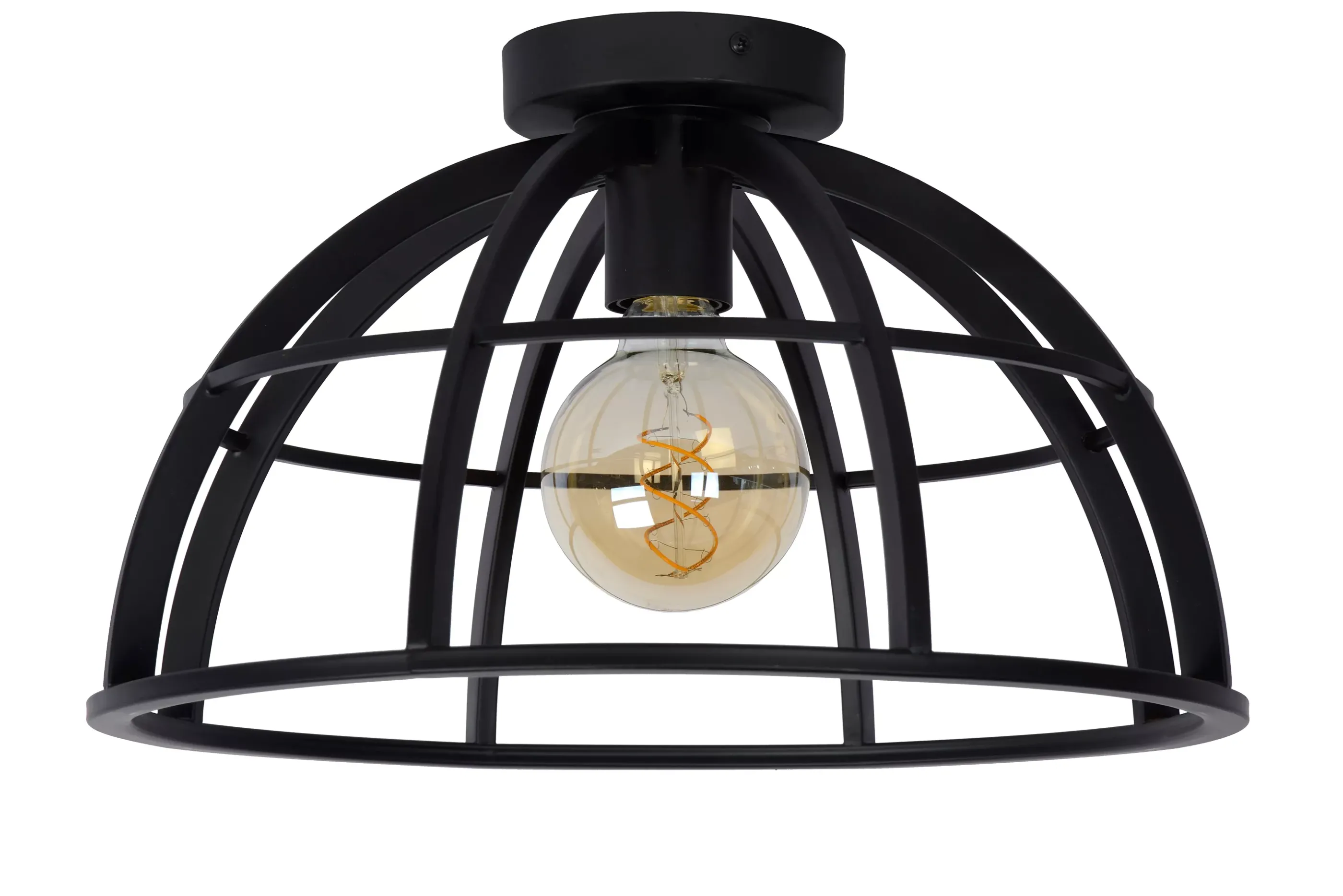 Outlet DIKRA - Plafonnière - 1xE27 - Zwart Plafondlampen