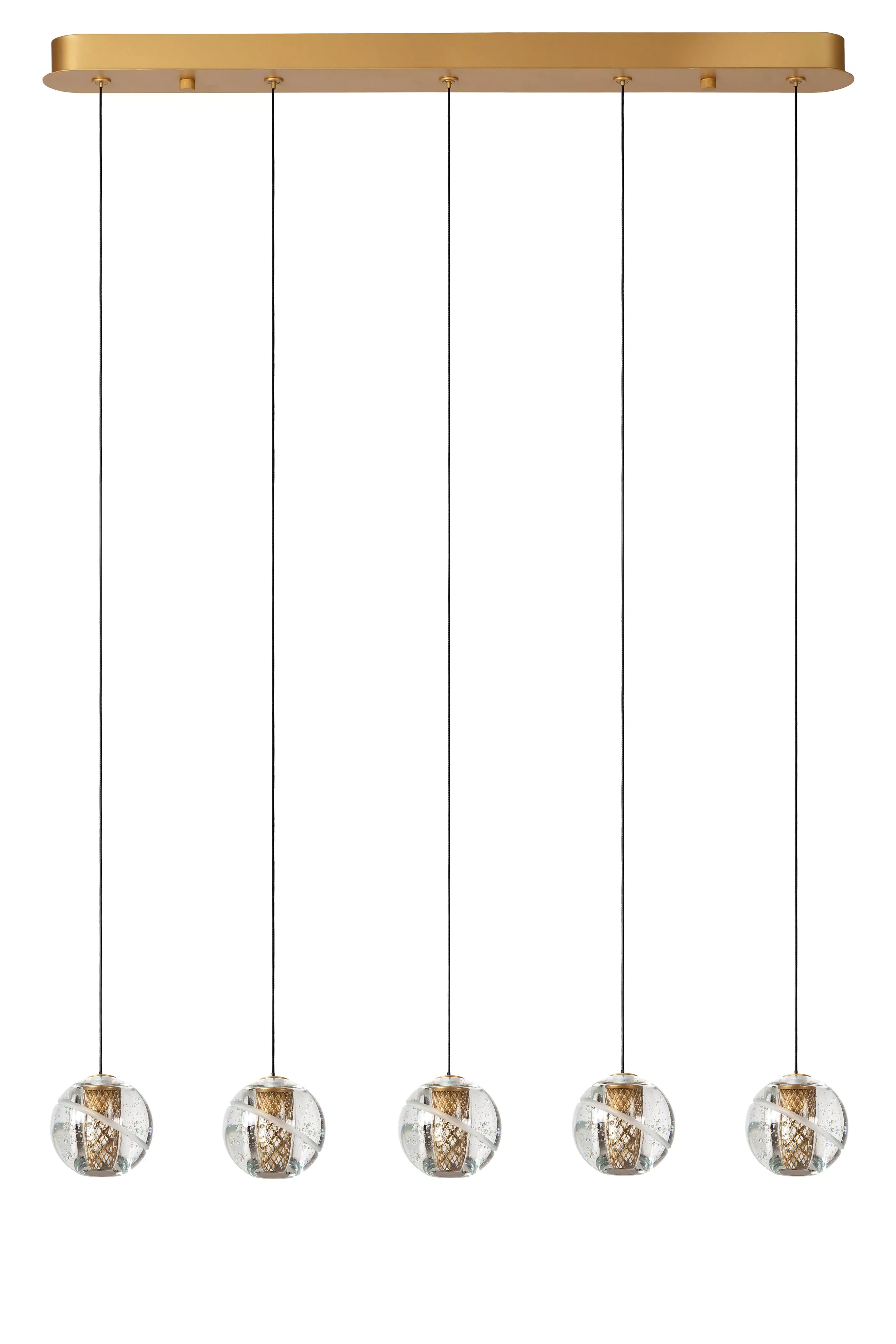 Flash Sale DILENKO - Hanglamp - LED Dimb. - 5x3,5W 2700K - Mat Goud / Messing Hanglampen