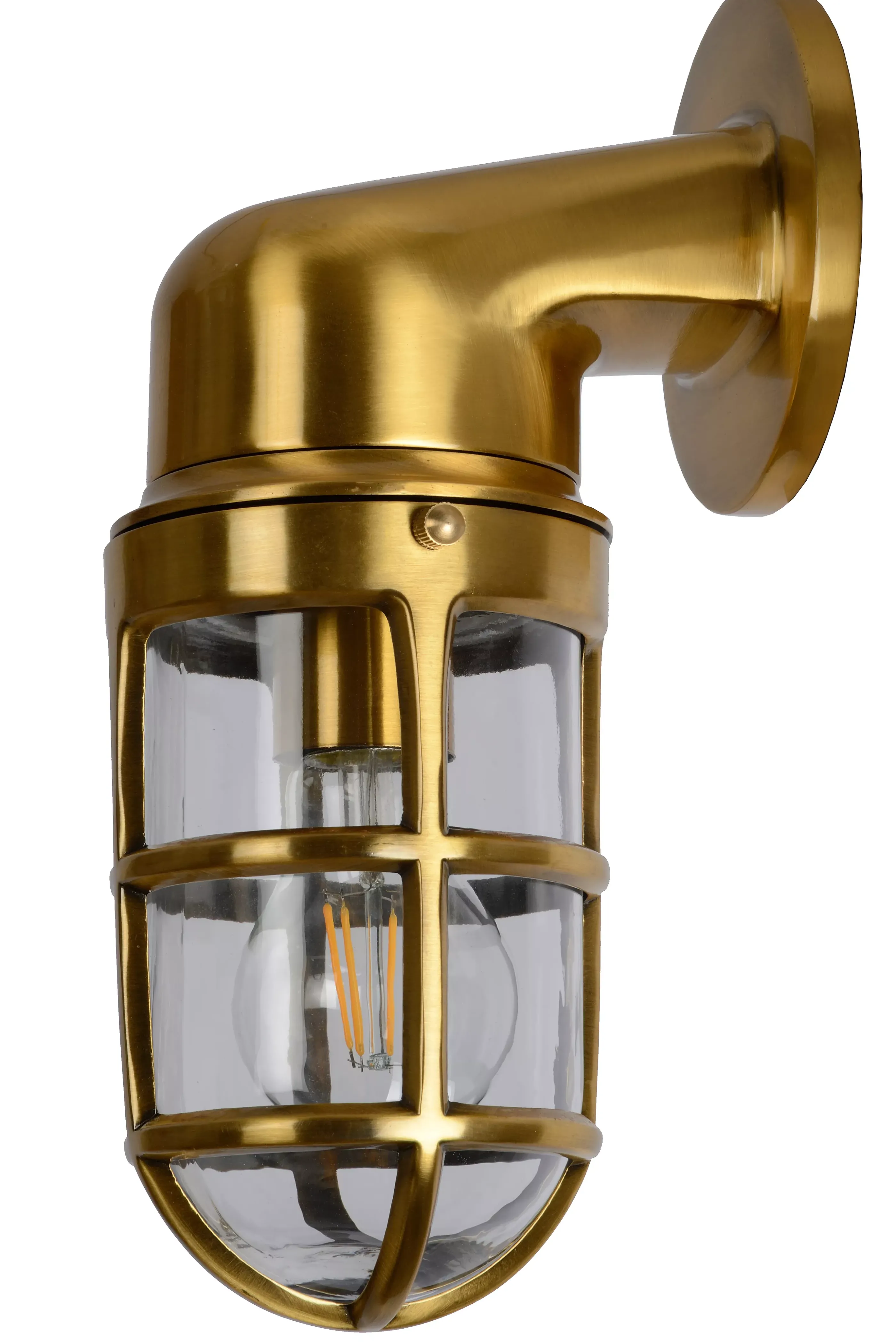 Cheap DUDLEY - Wandlamp Binnen/Buiten - 1xE27 - IP44 - Mat Goud / Messing Wandverlichting Buiten