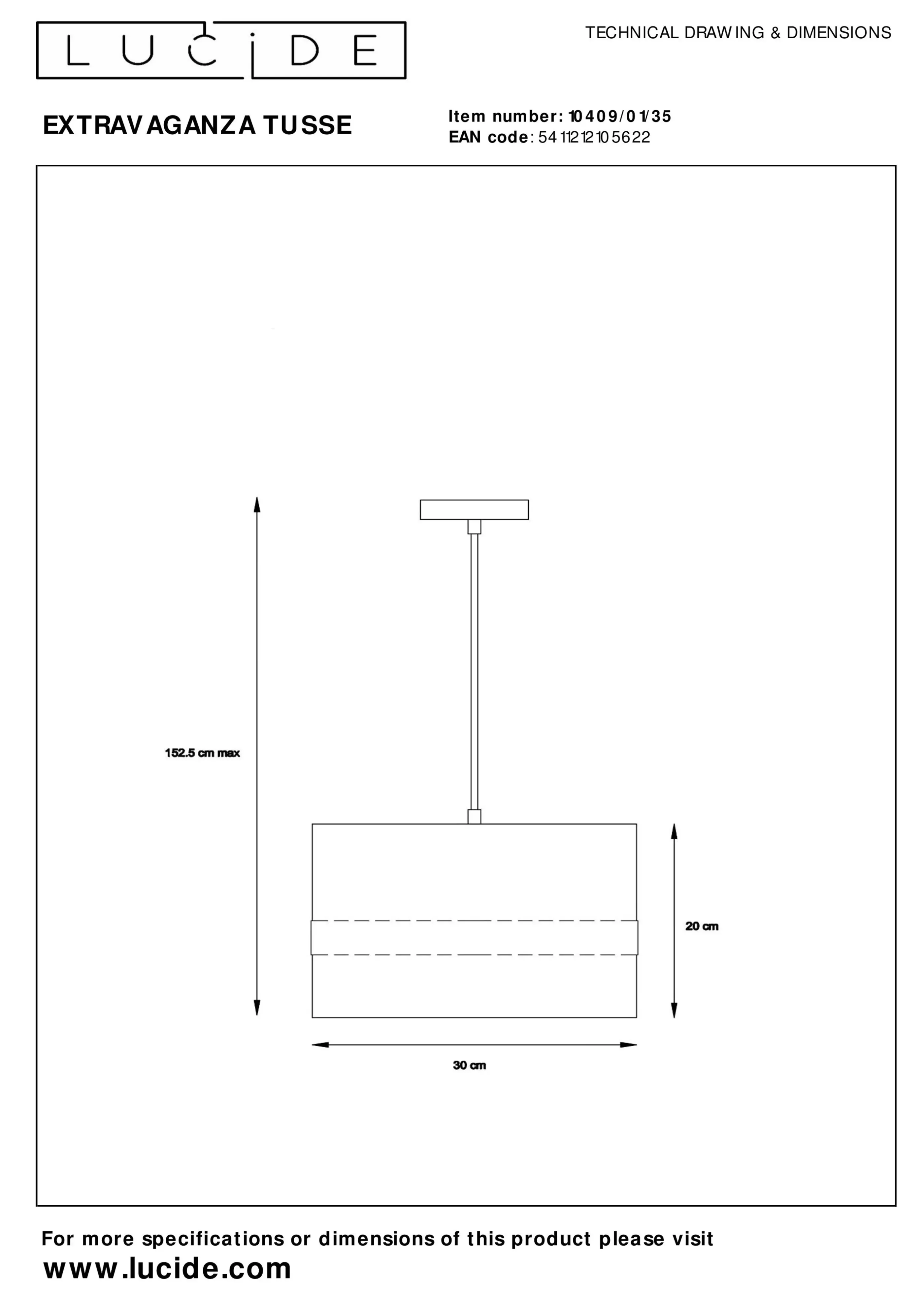 Cheap EXTRAVAGANZA TUSSE - Hanglamp - Ø 30 cm - 1xE27 - Blauw Hanglampen
