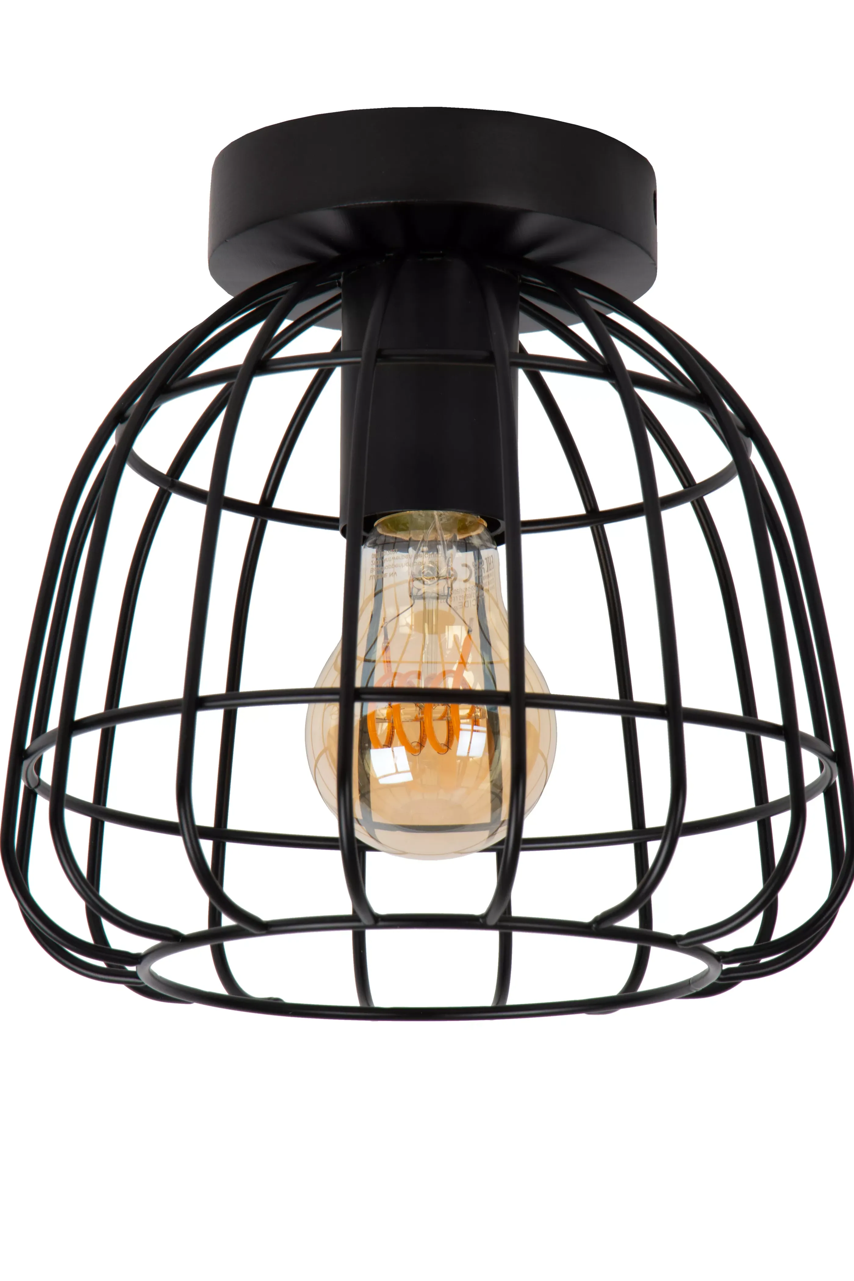 Online FILOX - Plafonnière - Ø 20 cm - 1xE27 - Zwart Plafondlampen