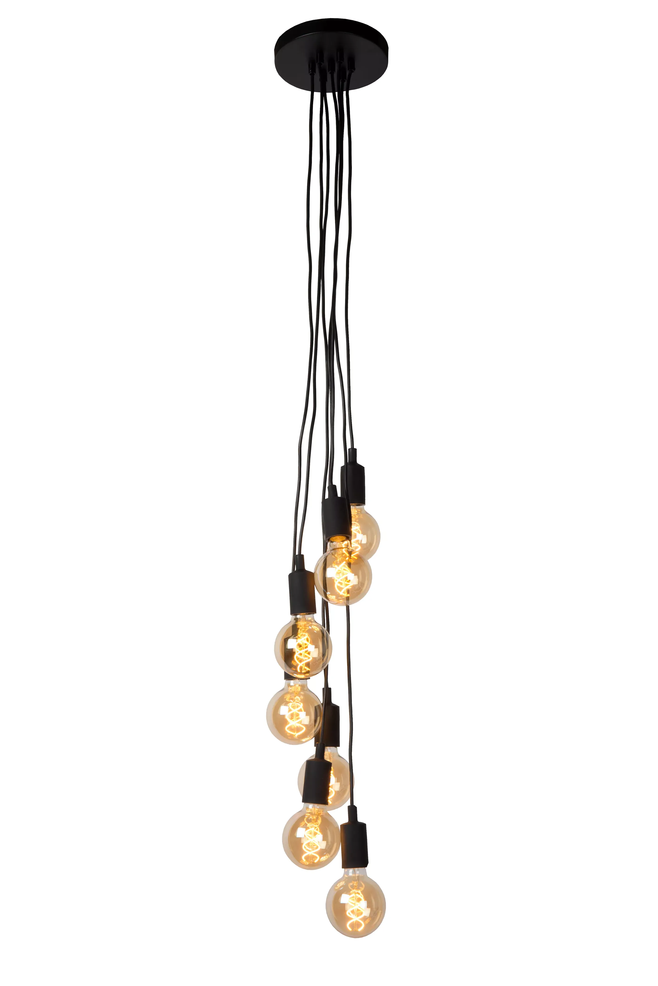 Cheap FIX - Hanglamp - 7xE27 - Zwart Hanglampen