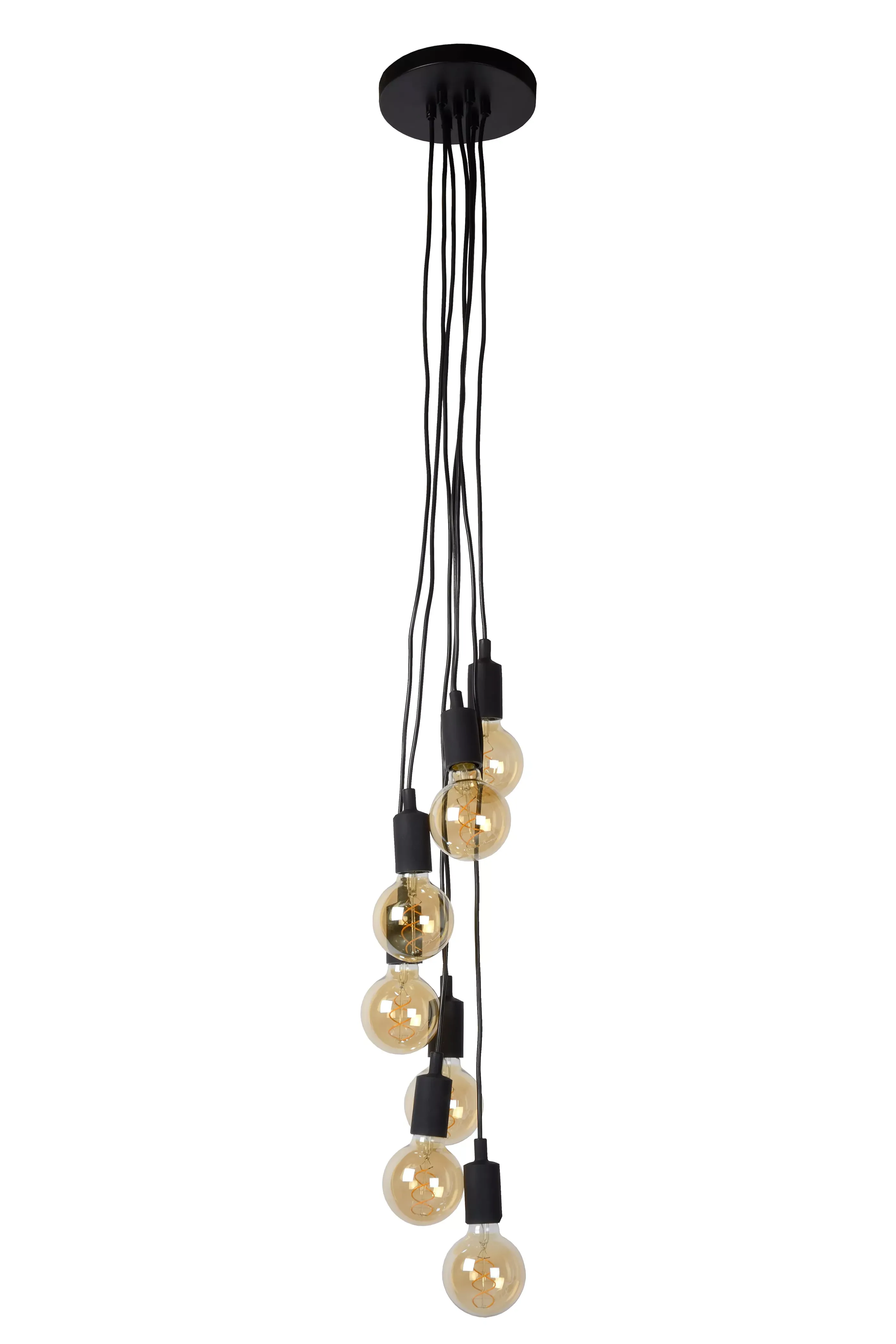 Cheap FIX - Hanglamp - 7xE27 - Zwart Hanglampen