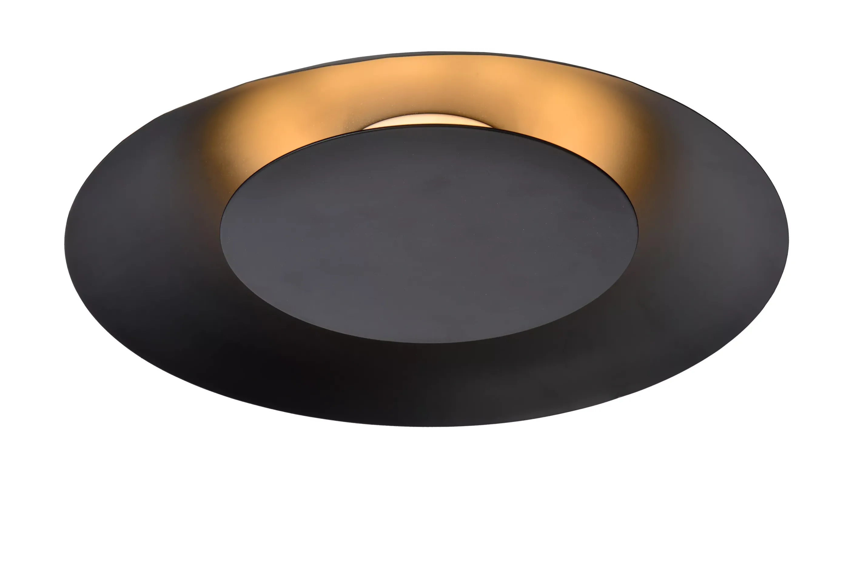 Store FOSKAL - Plafonnière - Ø 34,5 cm - LED - 1x12W 2700K - Zwart Plafondlampen