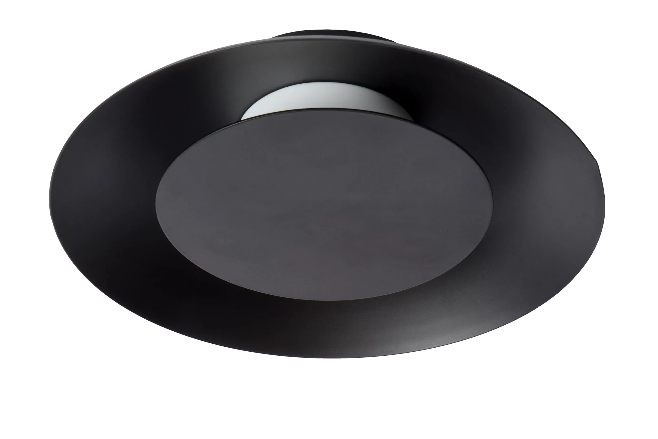 Online FOSKAL - Plafonnière - Ø 21,5 cm - LED - 1x6W 2700K - Zwart Plafondlampen