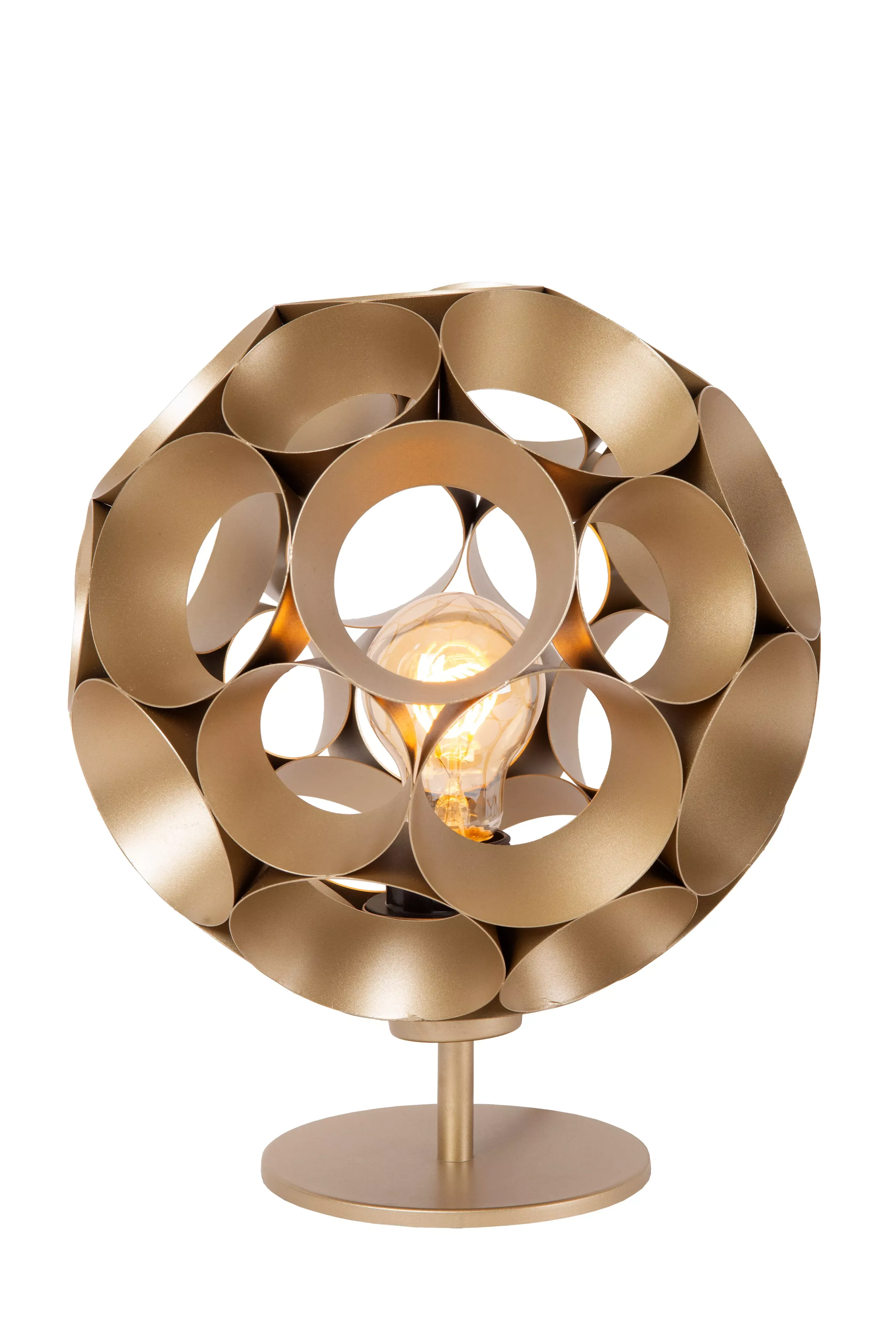 Outlet HANNELORE - Tafellamp - Ø 25 cm - 1xE27 - Mat Goud / Messing Tafellampen