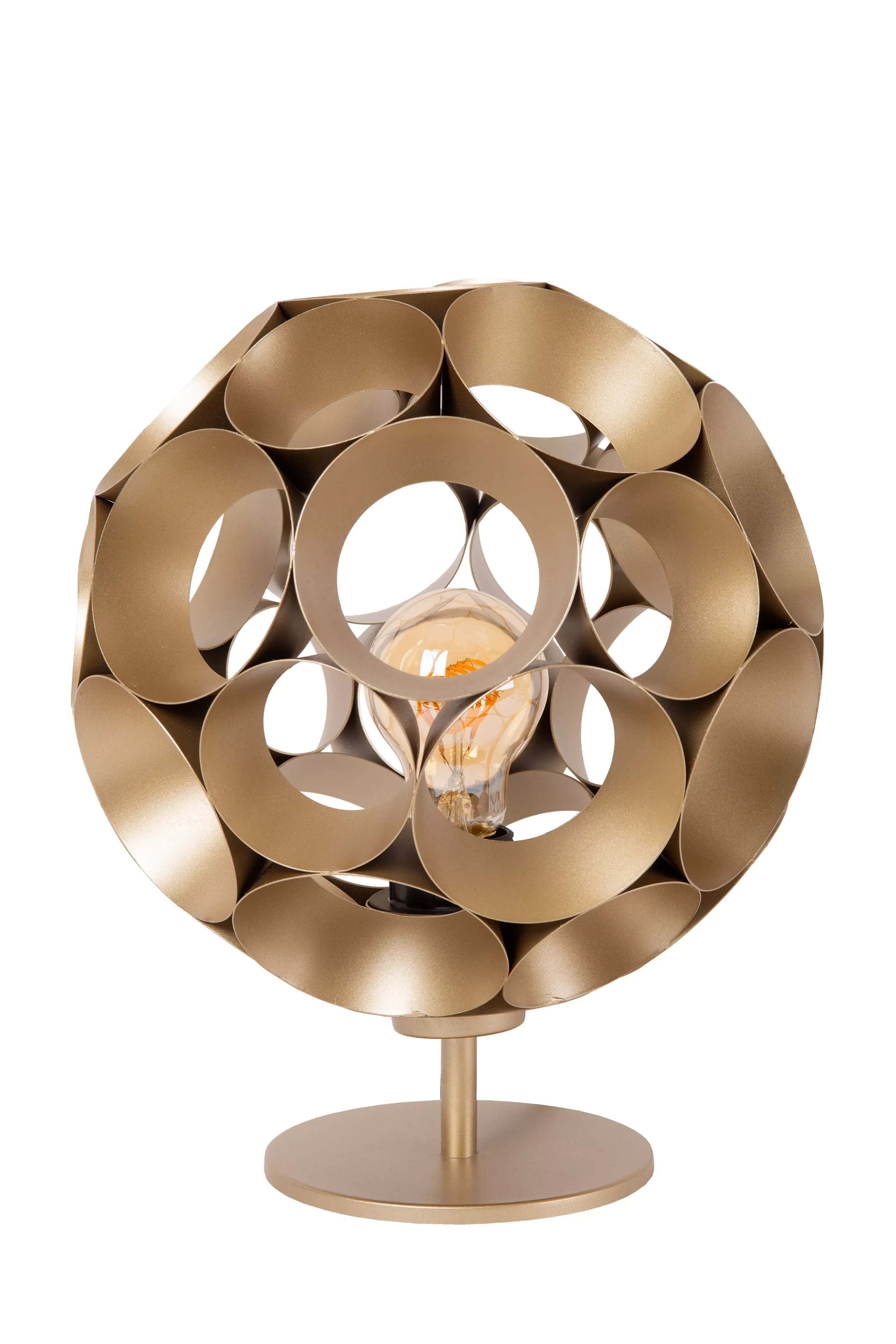 Outlet HANNELORE - Tafellamp - Ø 25 cm - 1xE27 - Mat Goud / Messing Tafellampen