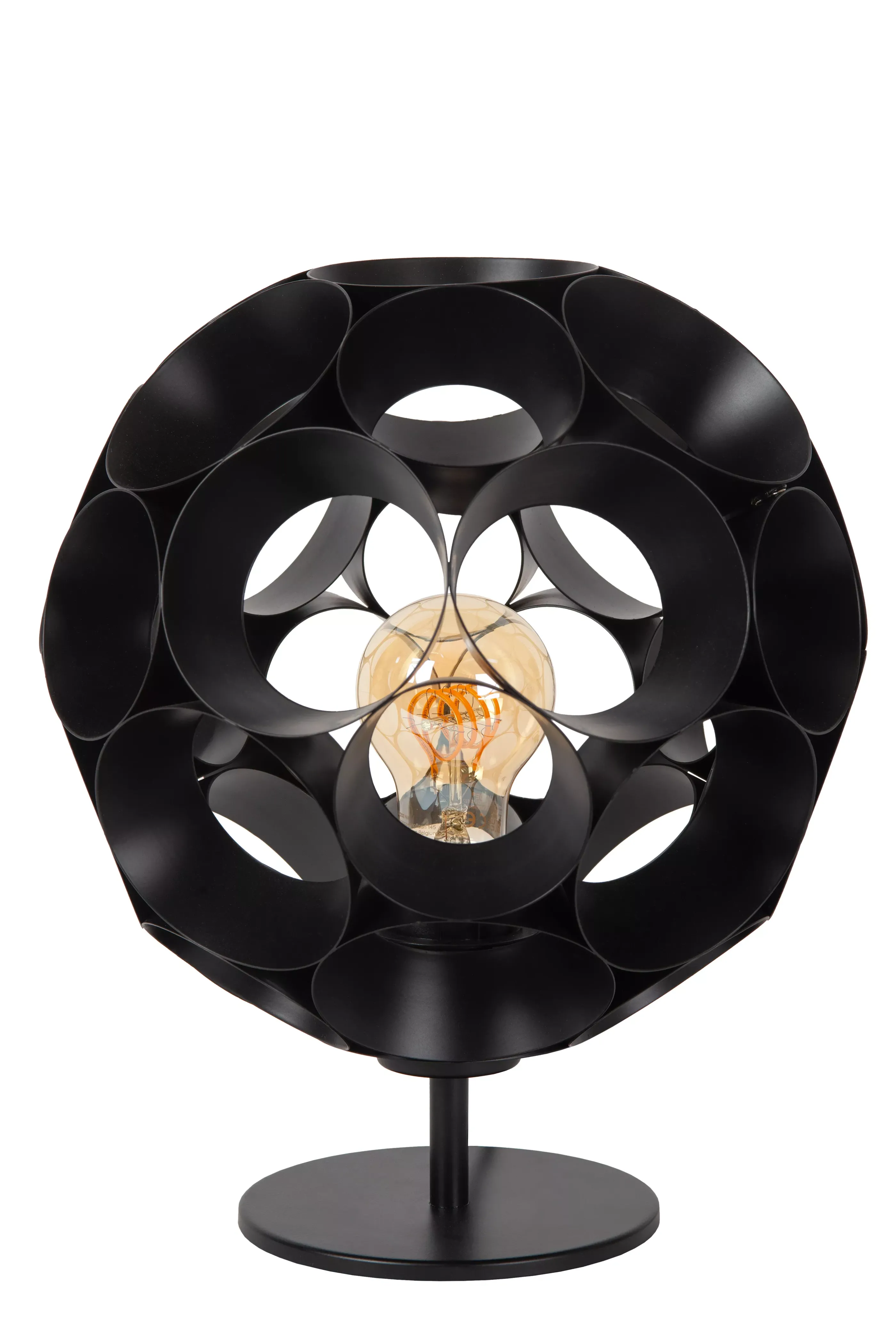 Online HANNELORE - Tafellamp - Ø 25 cm - 1xE27 - Zwart Tafellampen