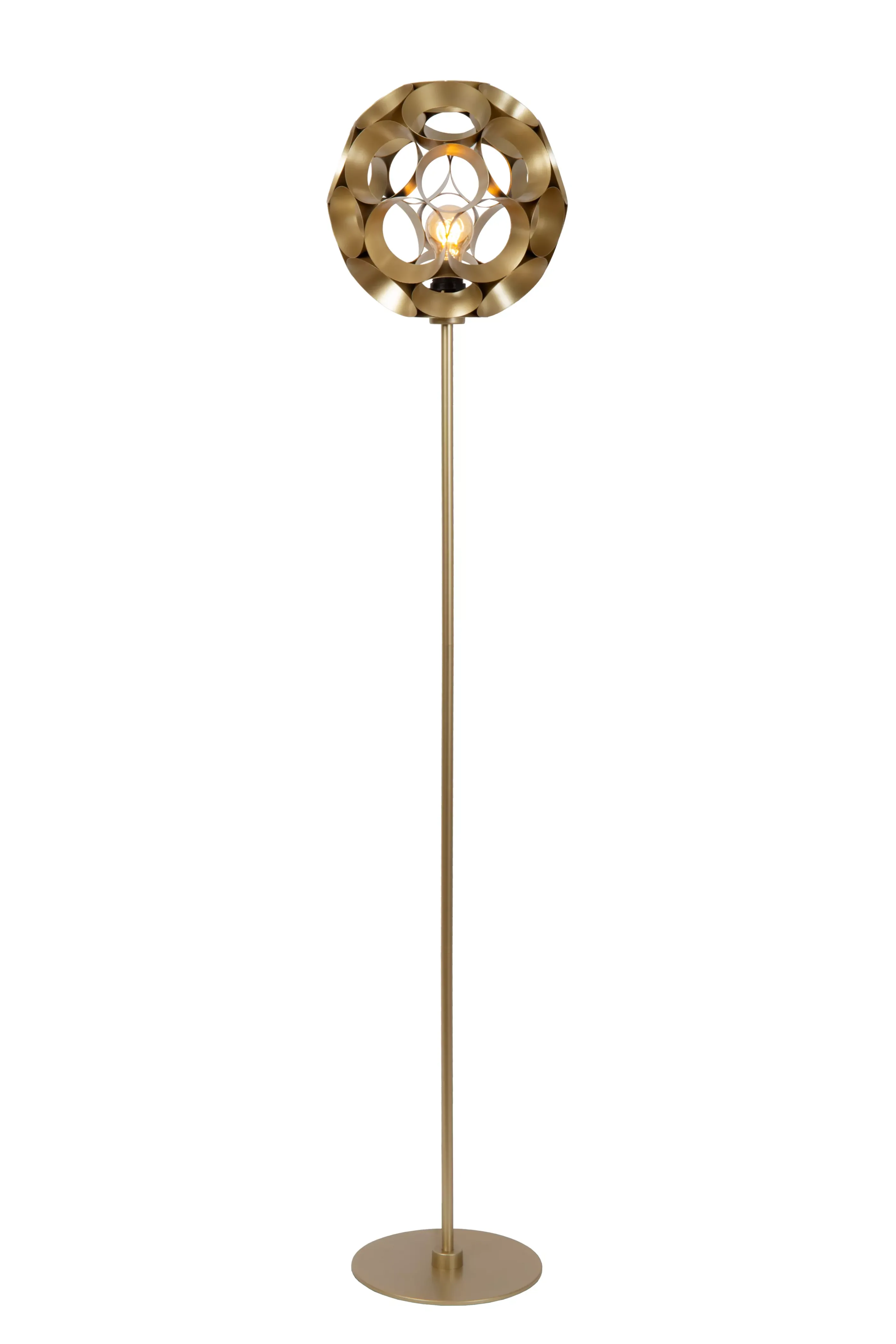 Store HANNELORE - Vloerlamp - Ø 30 cm - 1xE27 - Mat Goud / Messing Staande Lampen