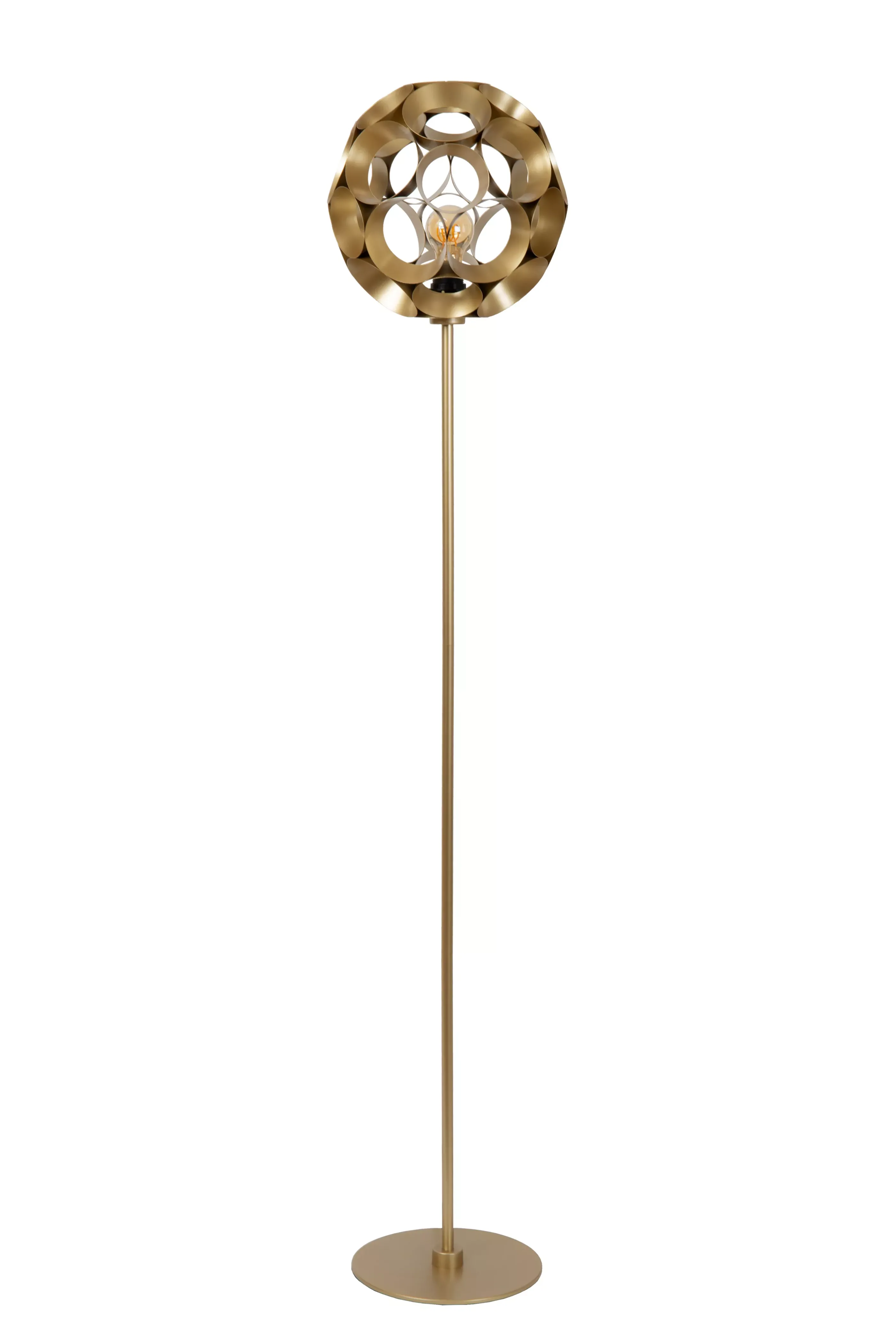 Store HANNELORE - Vloerlamp - Ø 30 cm - 1xE27 - Mat Goud / Messing Staande Lampen