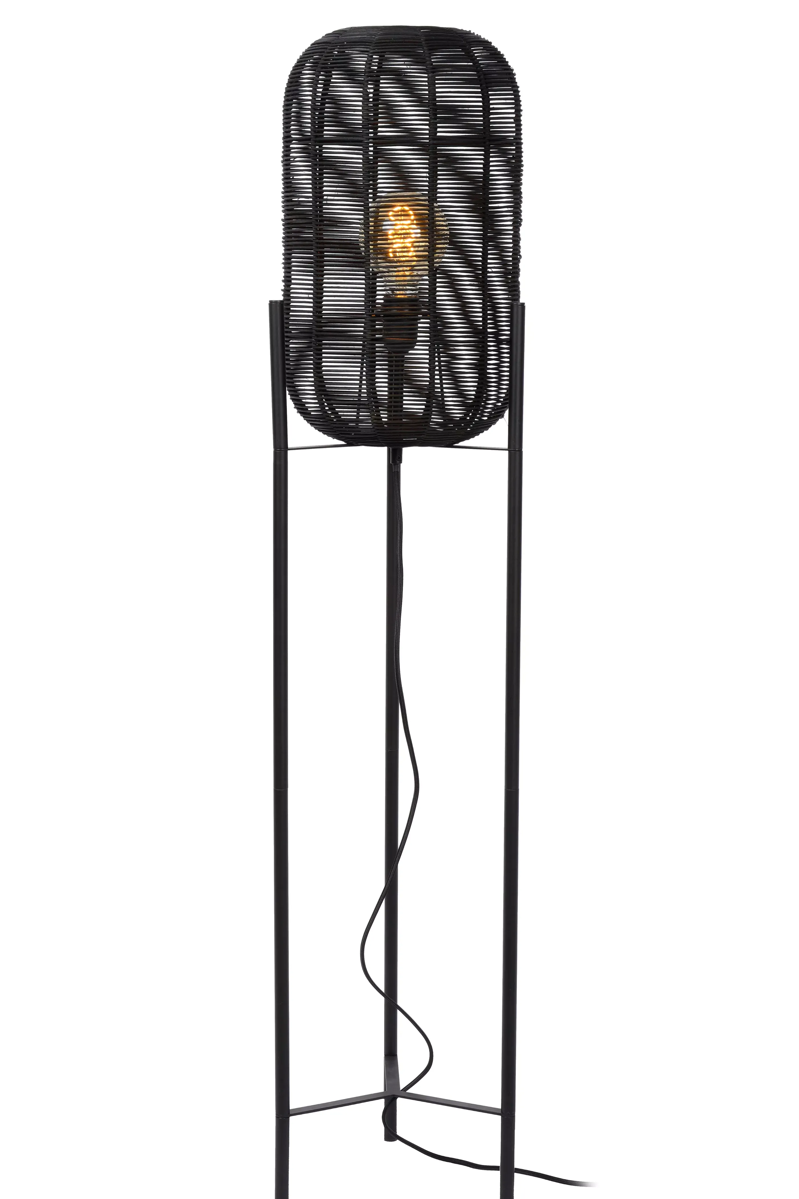 Sale HERMINE - Vloerlamp - Ø 30 cm - 1xE27 - Zwart Staande Lampen