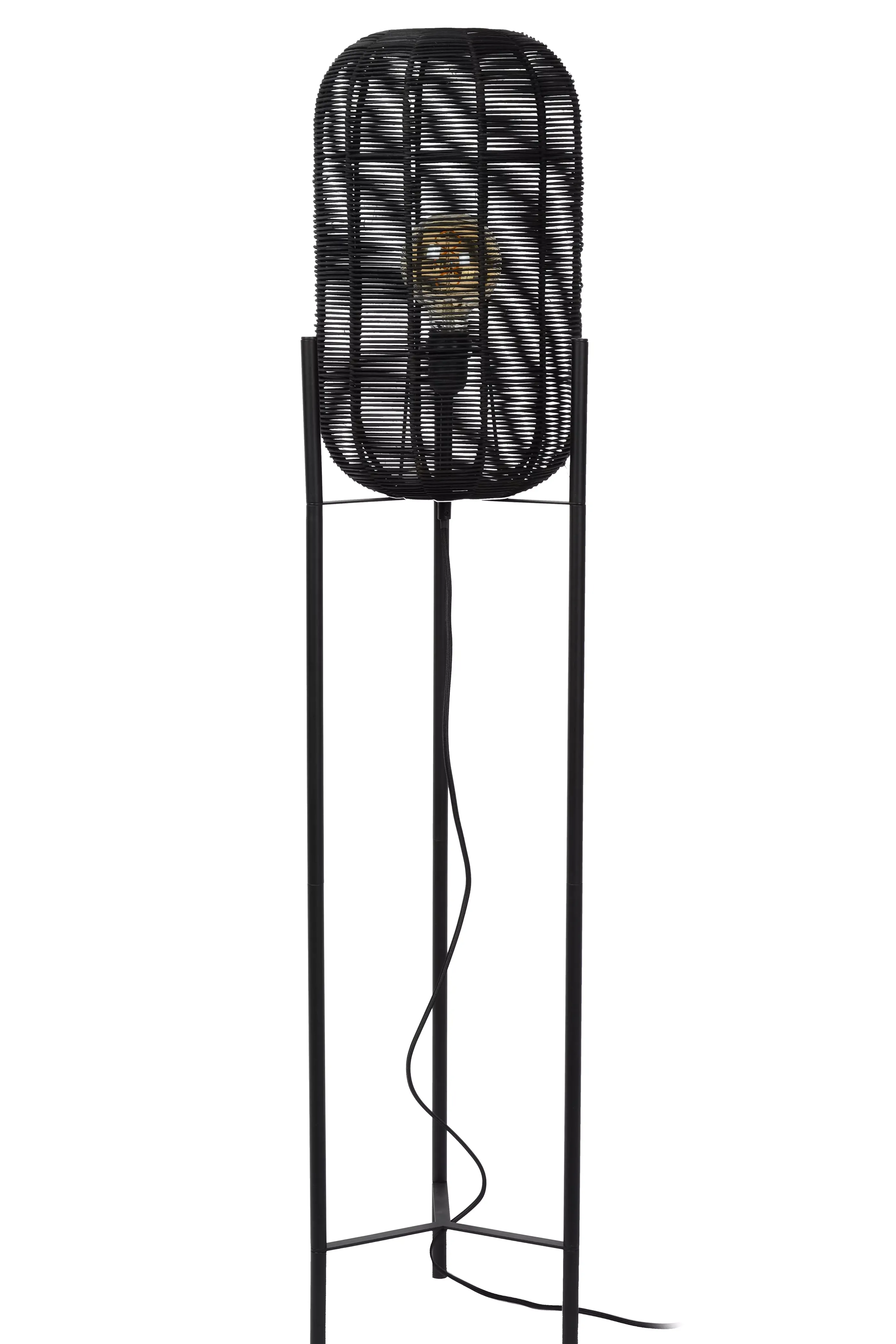 Sale HERMINE - Vloerlamp - Ø 30 cm - 1xE27 - Zwart Staande Lampen