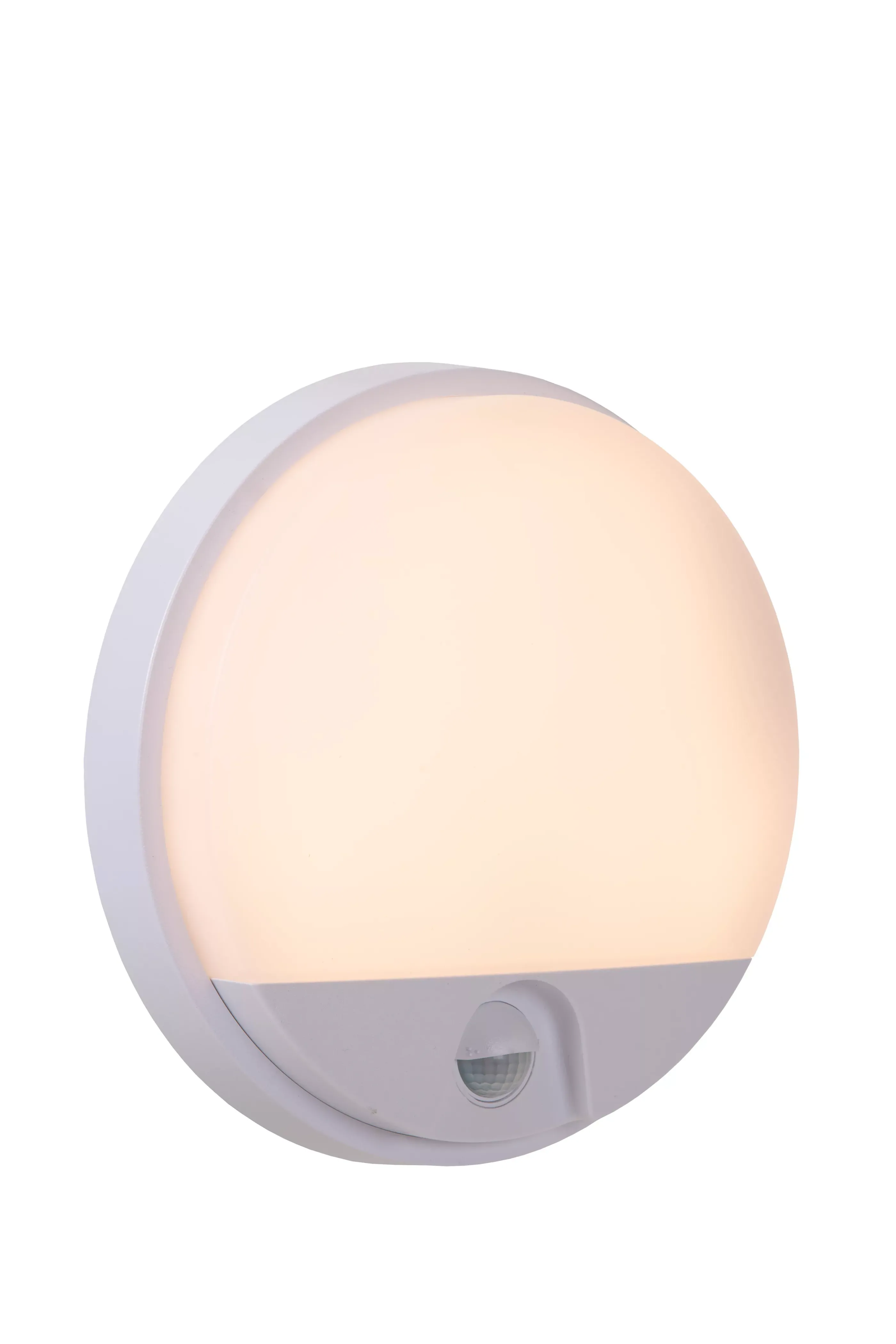 Discount HUPS IR - Wandlamp Binnen/Buiten - Ø 21 cm - LED - 1x10W 3000K - IP54 - Beweging & dag/nacht sensor - Wit Wandverlichting Buiten