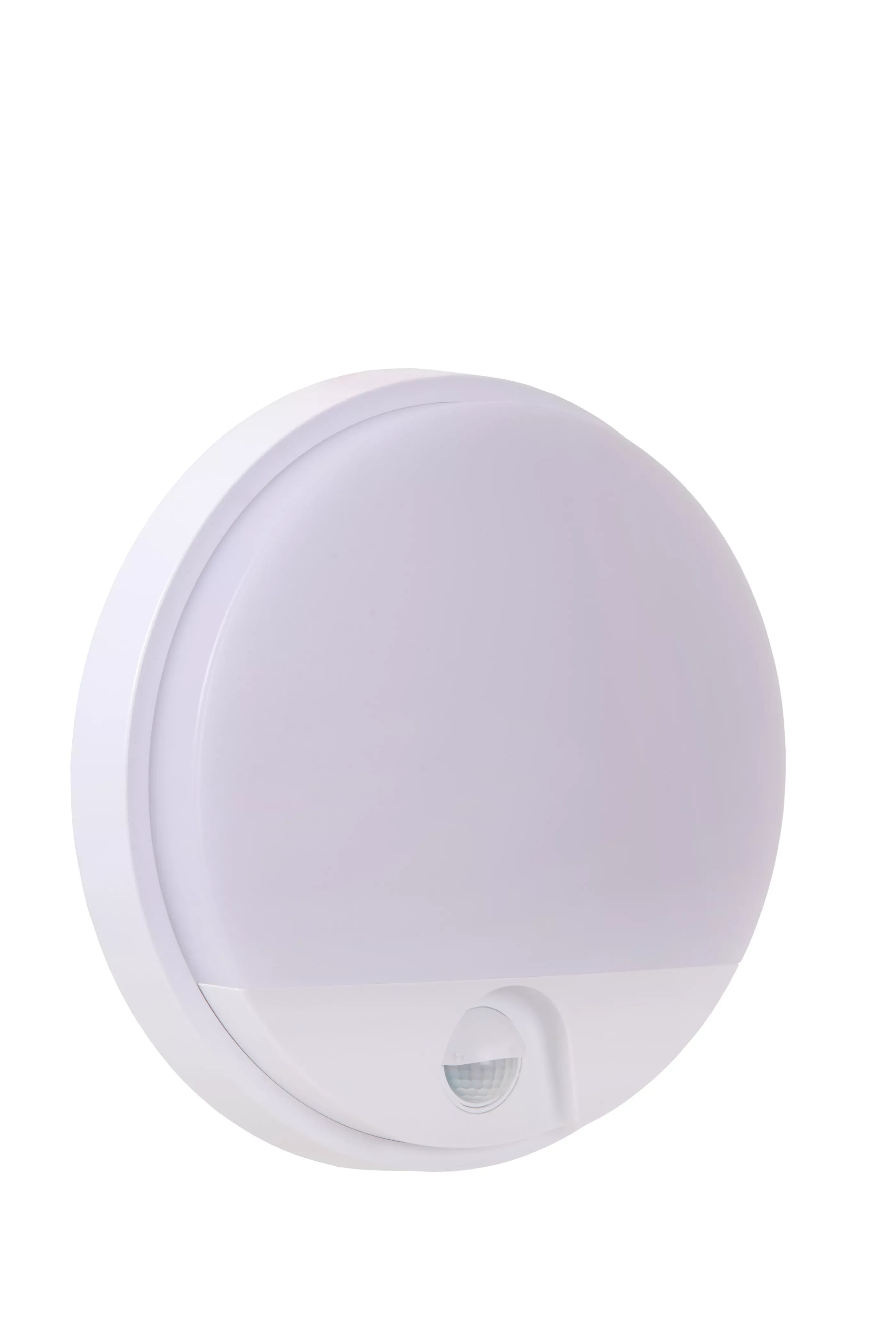 Discount HUPS IR - Wandlamp Binnen/Buiten - Ø 21 cm - LED - 1x10W 3000K - IP54 - Beweging & dag/nacht sensor - Wit Wandverlichting Buiten