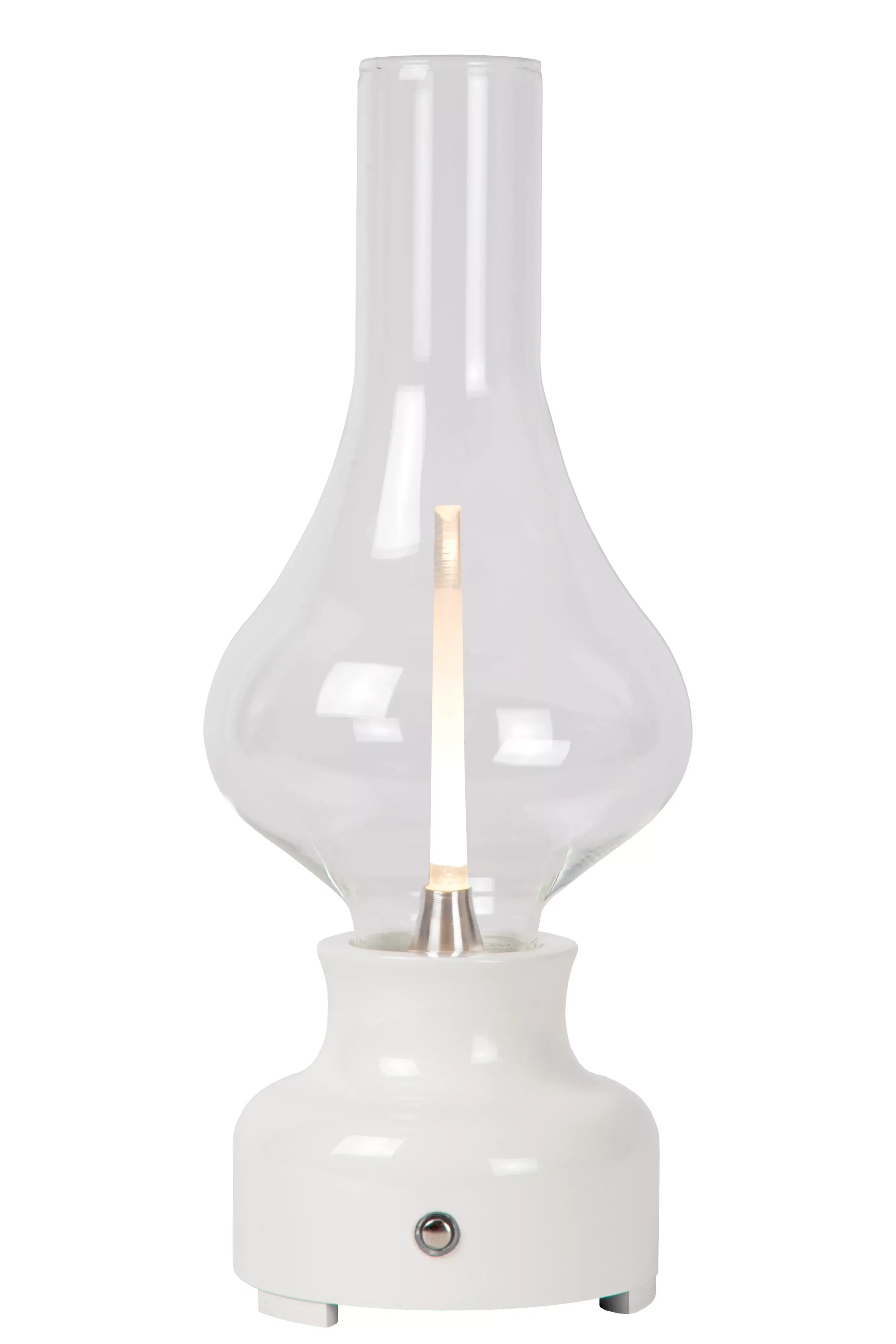 Flash Sale JASON - Oplaadbare Tafellamp - Accu/Batterij - Ø 12 cm - LED 3 StepDim - 1x2W 3000K - Wit Tafellampen