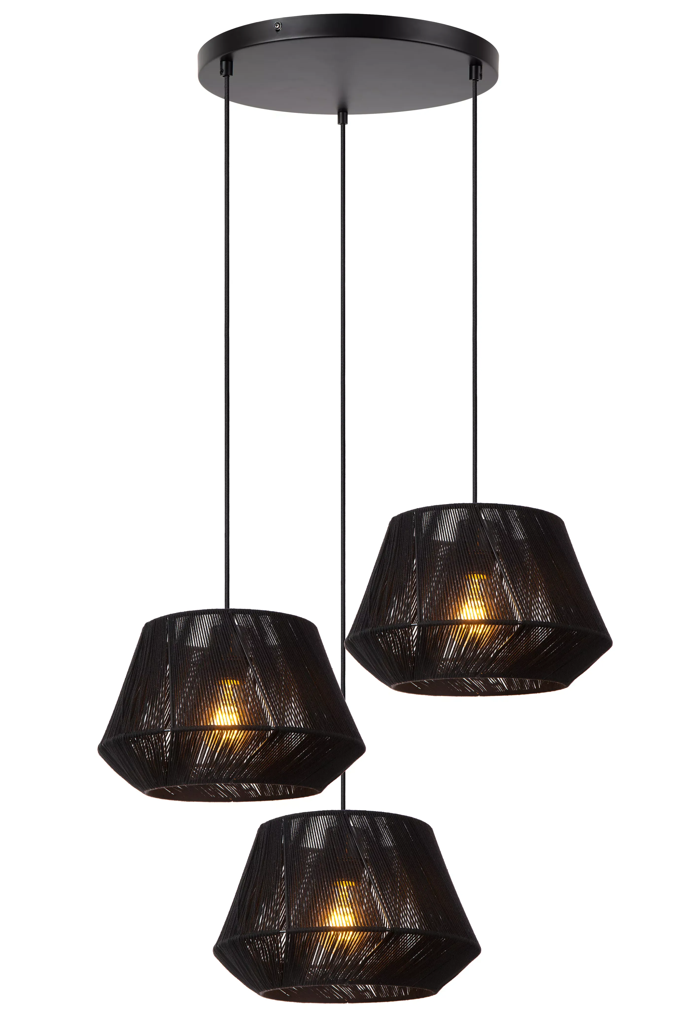 Online JESSICA - Hanglamp - Ø 35,5 cm - 3xE27 - Zwart Hanglampen
