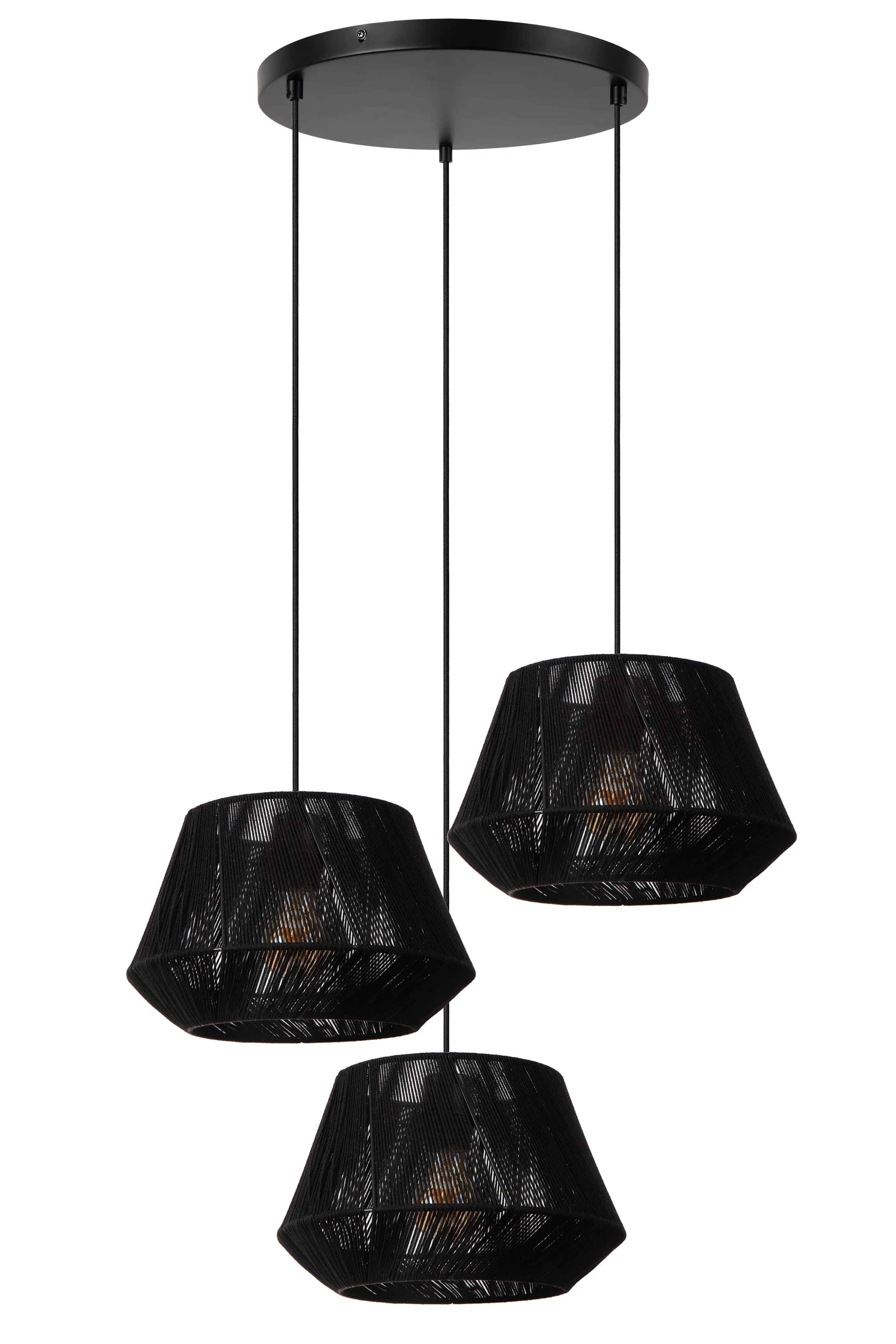 Online JESSICA - Hanglamp - Ø 35,5 cm - 3xE27 - Zwart Hanglampen