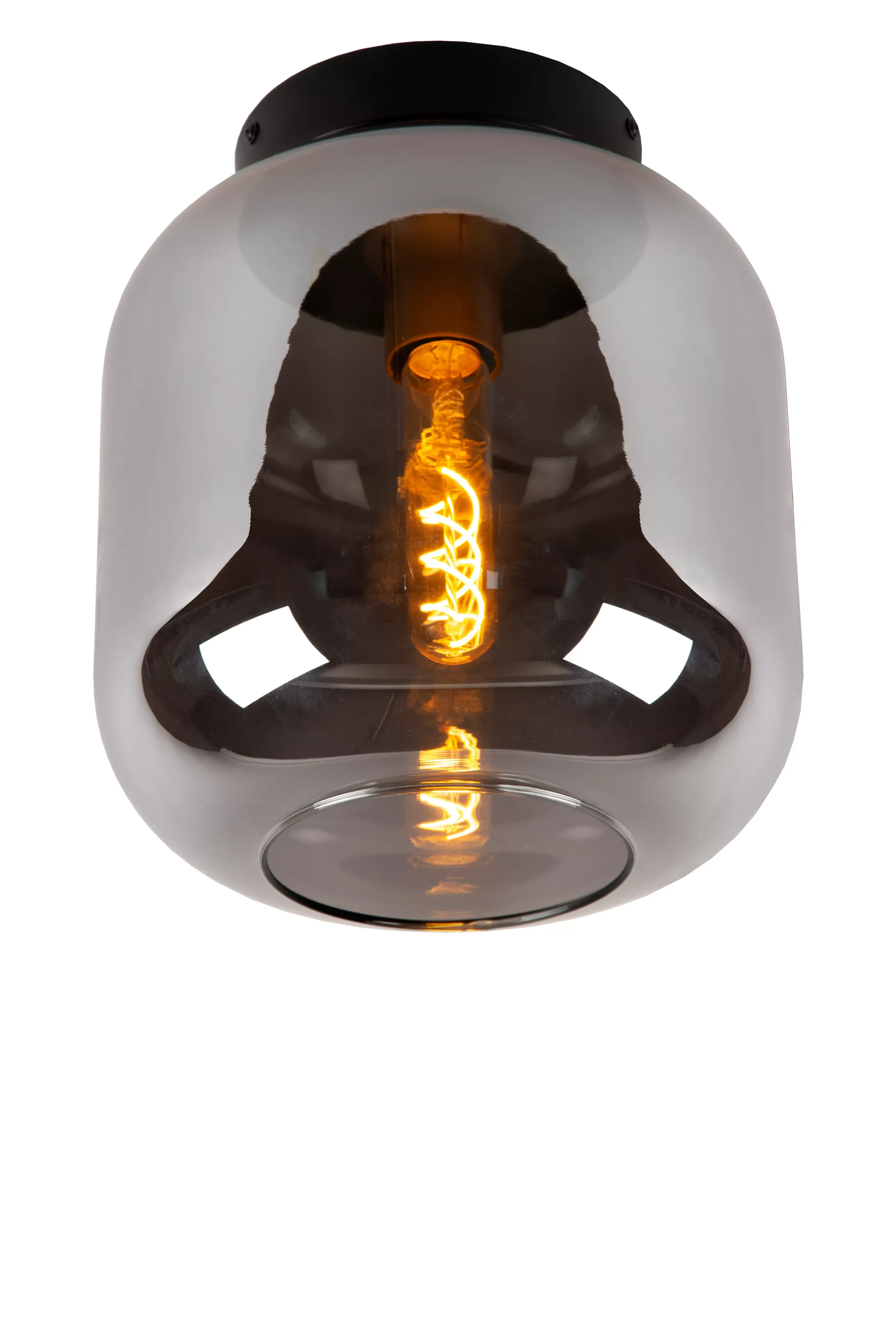 New JOANET - Plafonnière - Ø 25 cm - 1xE27 - Fumé Plafondlampen