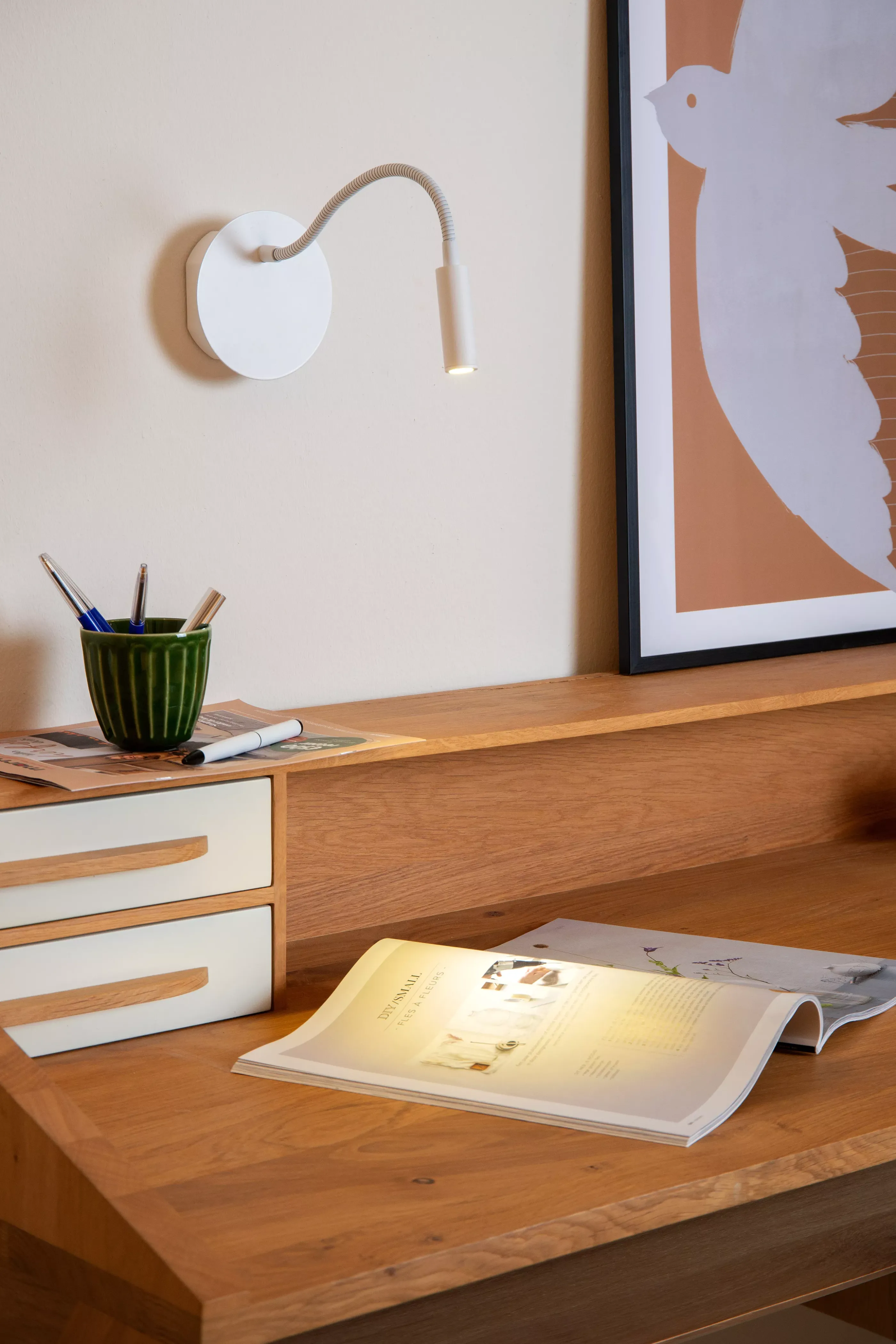 Flash Sale JOLIJN - Oplaadbare Bedlamp / Wandlamp - Accu/Batterij - Ø 11 cm - LED - 1x2W 3000K - Magnetisch - Wit Wandverlichting