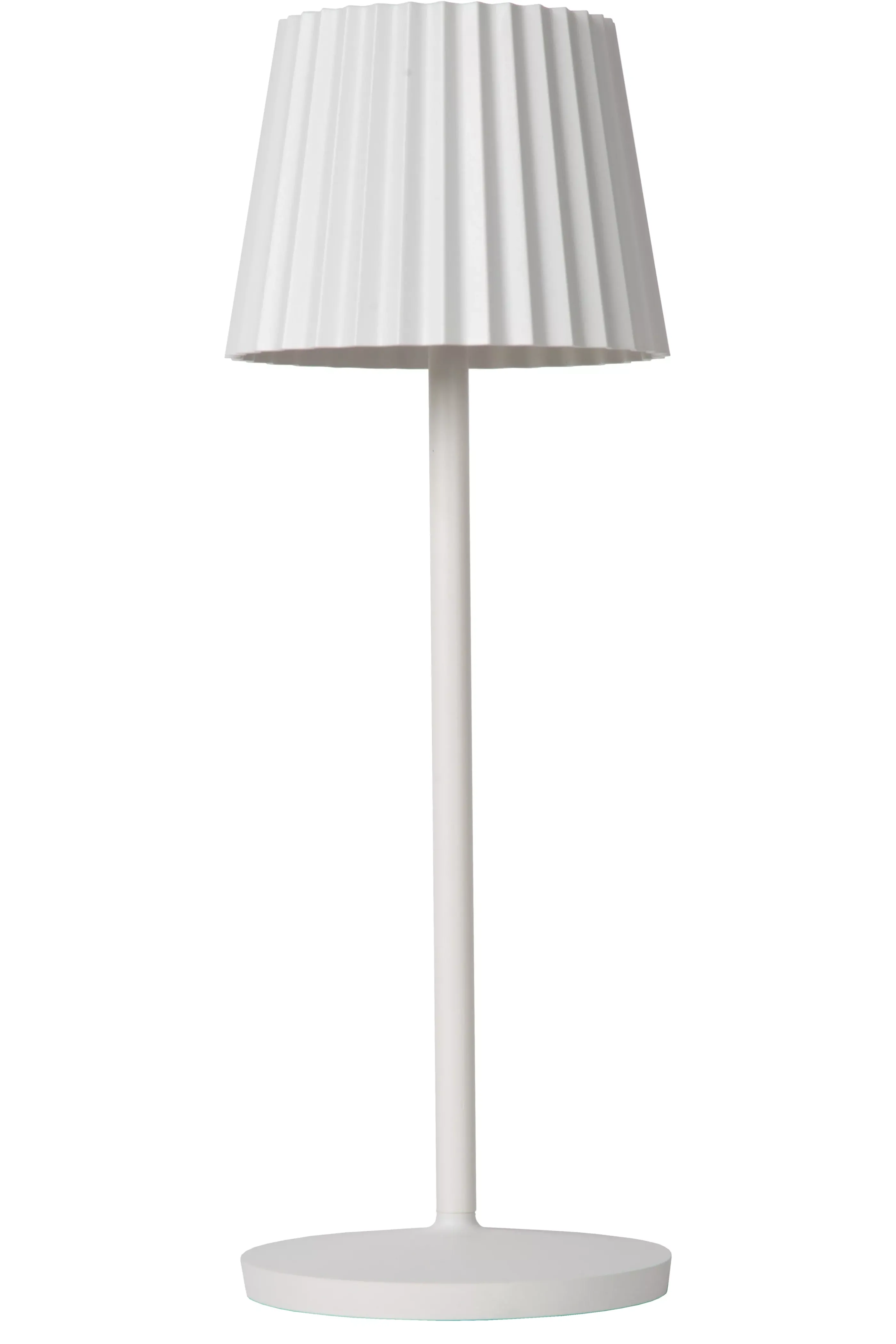 New JUSTINE - Oplaadbare Tafellamp Binnen/Buiten - Accu/Batterij - LED Dimb. - 1x2W 2700K - IP54 - Met draadloos oplaadstation - Wit Tafellampen Buiten