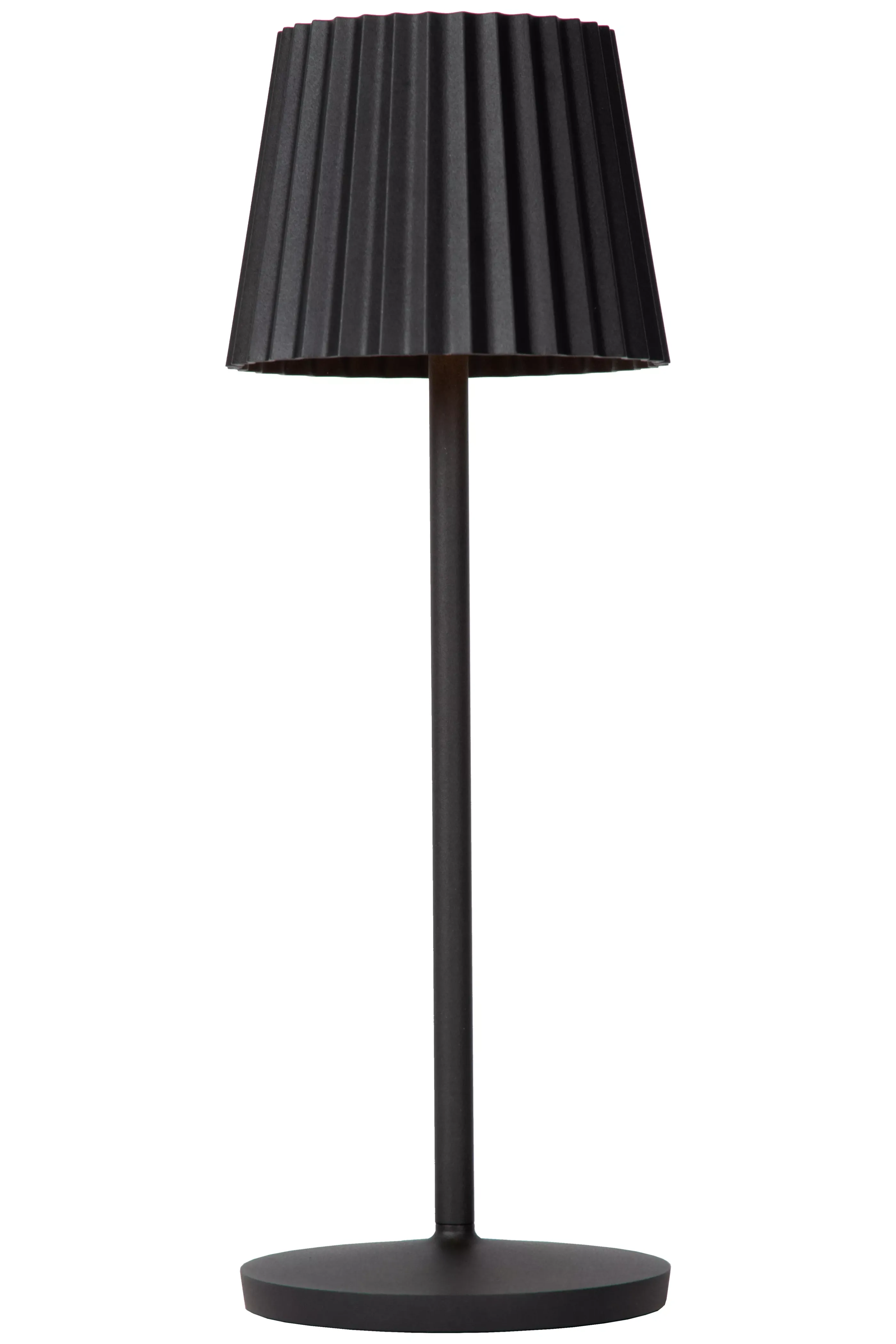 New JUSTINE - Oplaadbare Tafellamp Binnen/Buiten - Accu/Batterij - LED Dimb. - 1x2W 2700K - IP54 - Met draadloos oplaadstation - Zwart Tafellampen Buiten