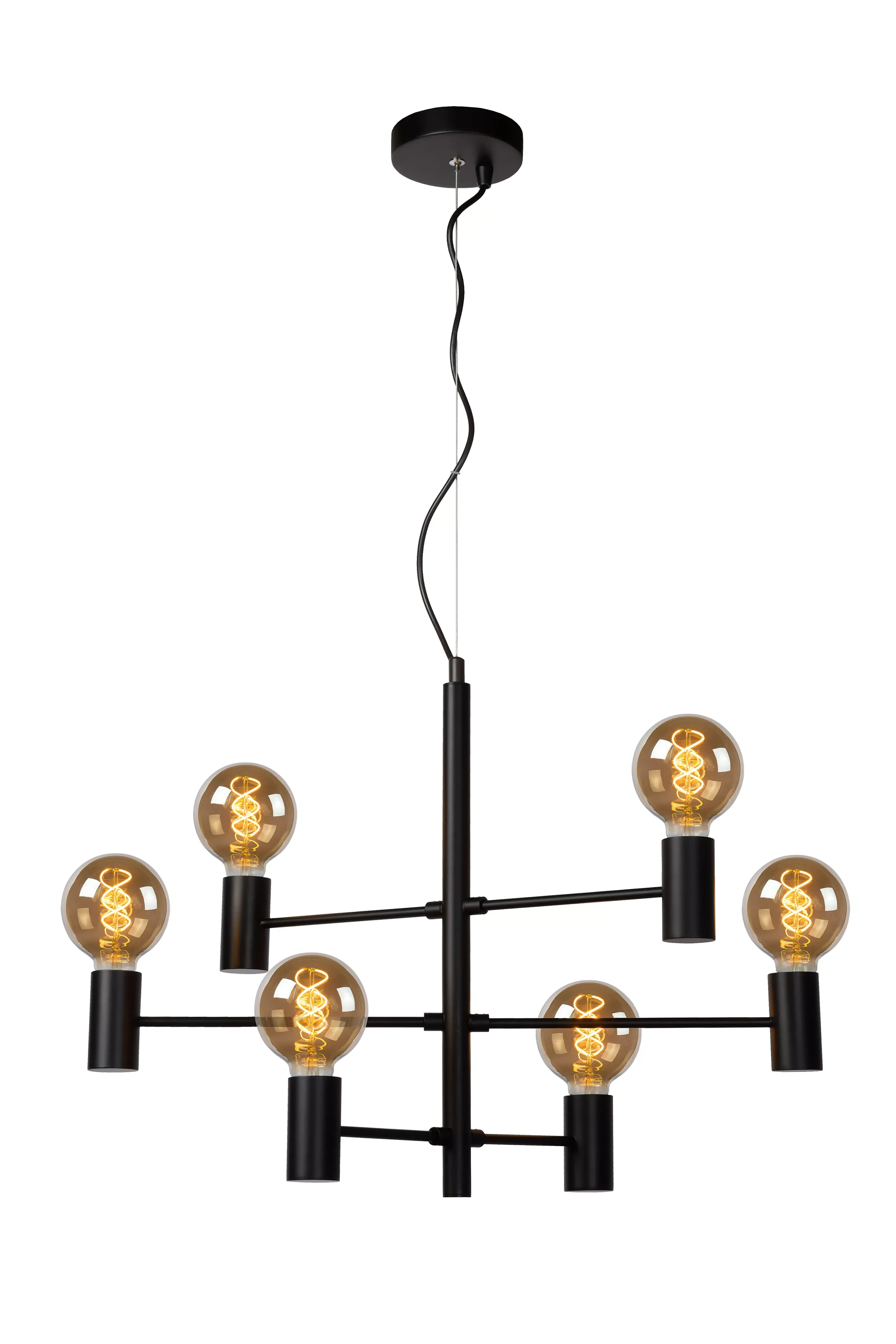 Sale LEANNE - Hanglamp - 6xE27 - Zwart Hanglampen