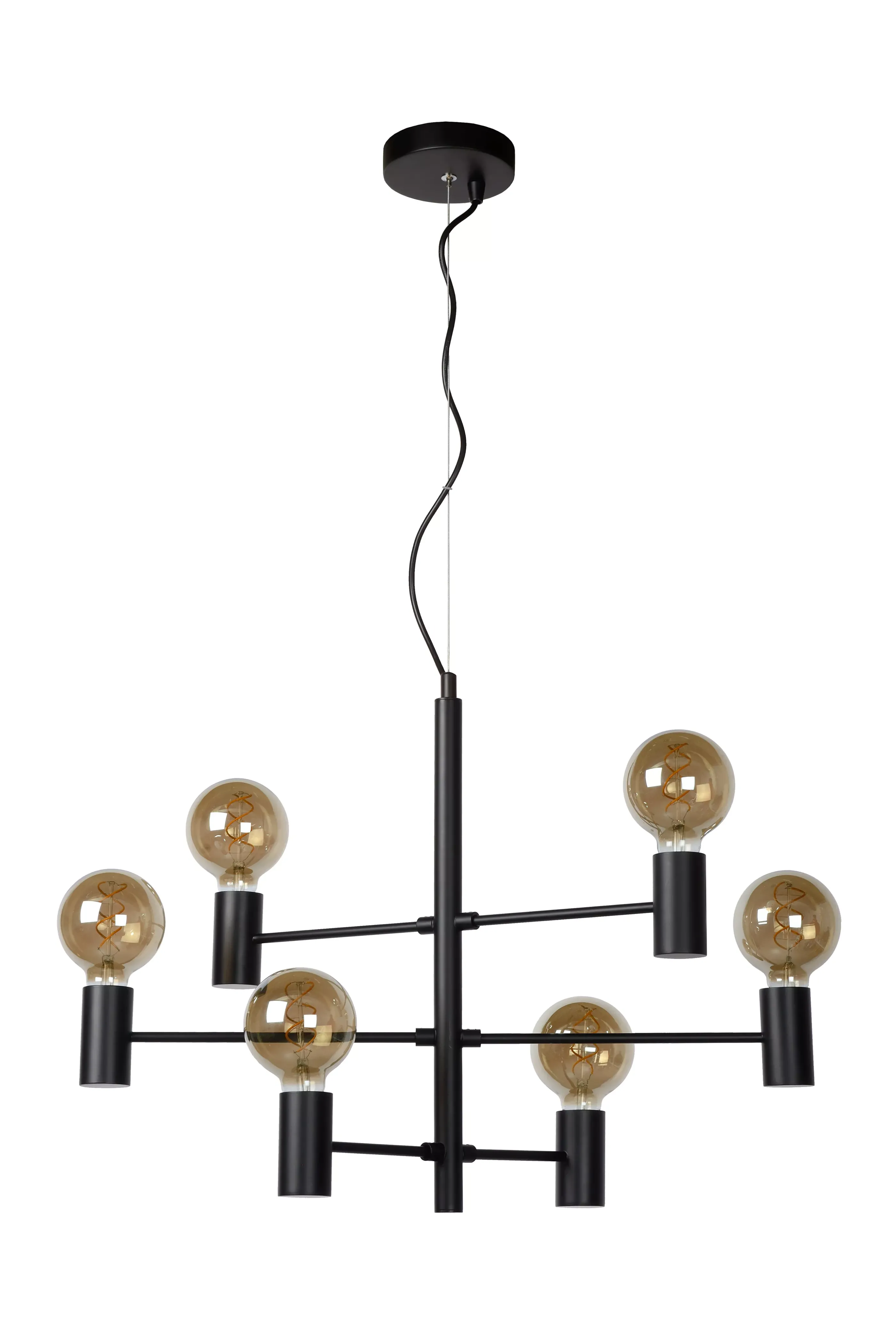 Sale LEANNE - Hanglamp - 6xE27 - Zwart Hanglampen