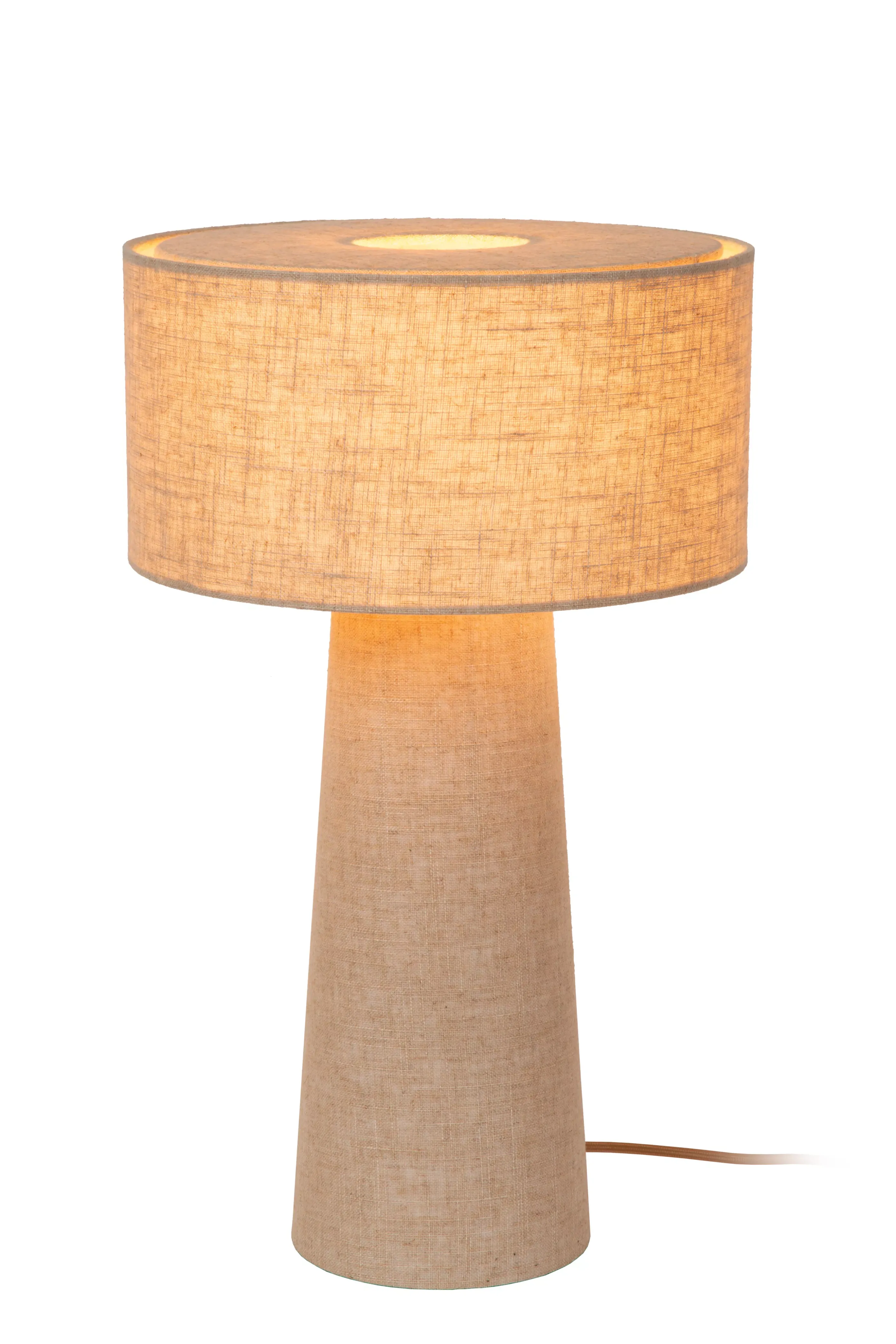 Shop LEEROY - Tafellamp - Ø 30 cm - 1xE27 - Taupe Tafellampen