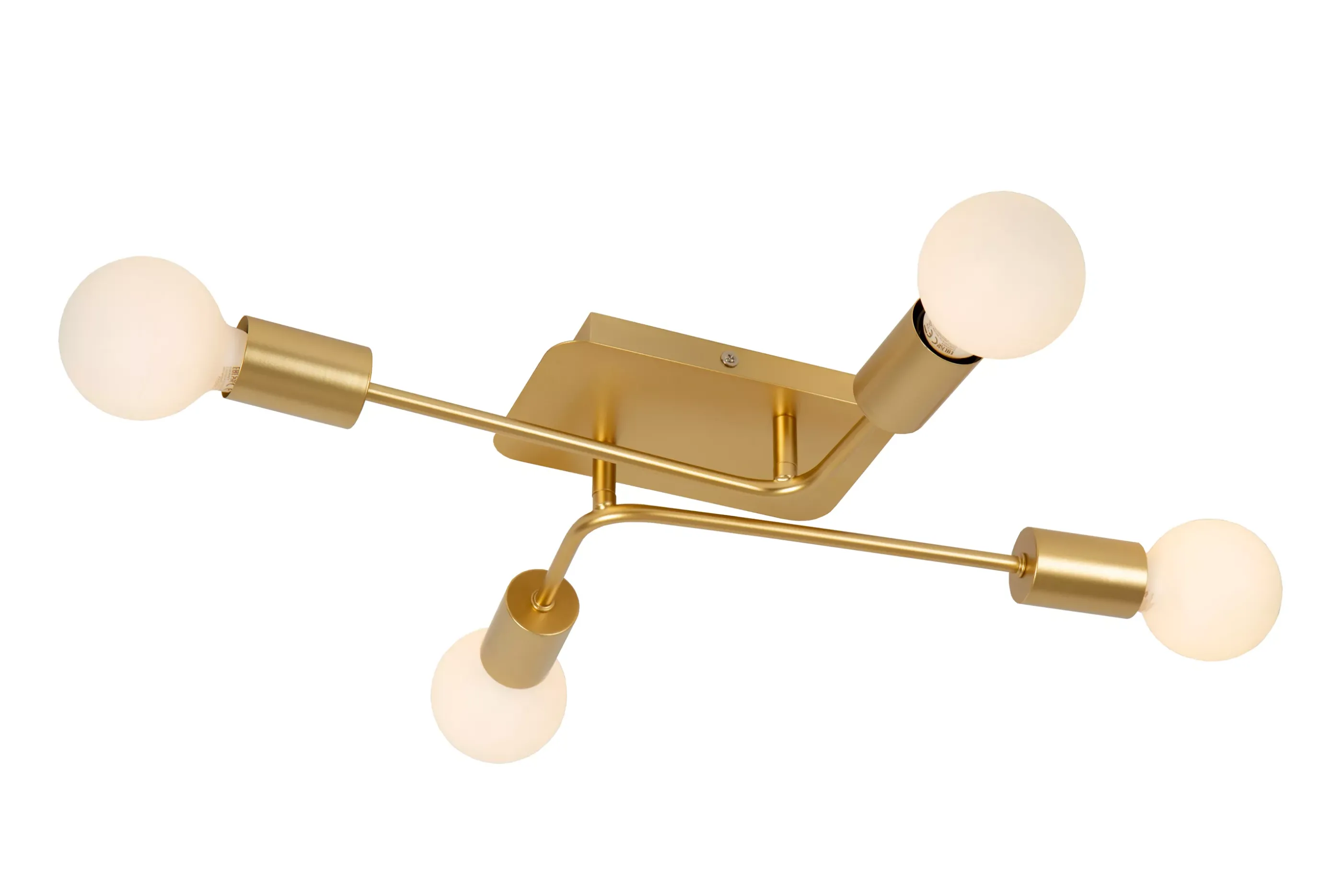 New LESTER - Plafonnière - 4xE27 - Mat Goud / Messing Plafondlampen