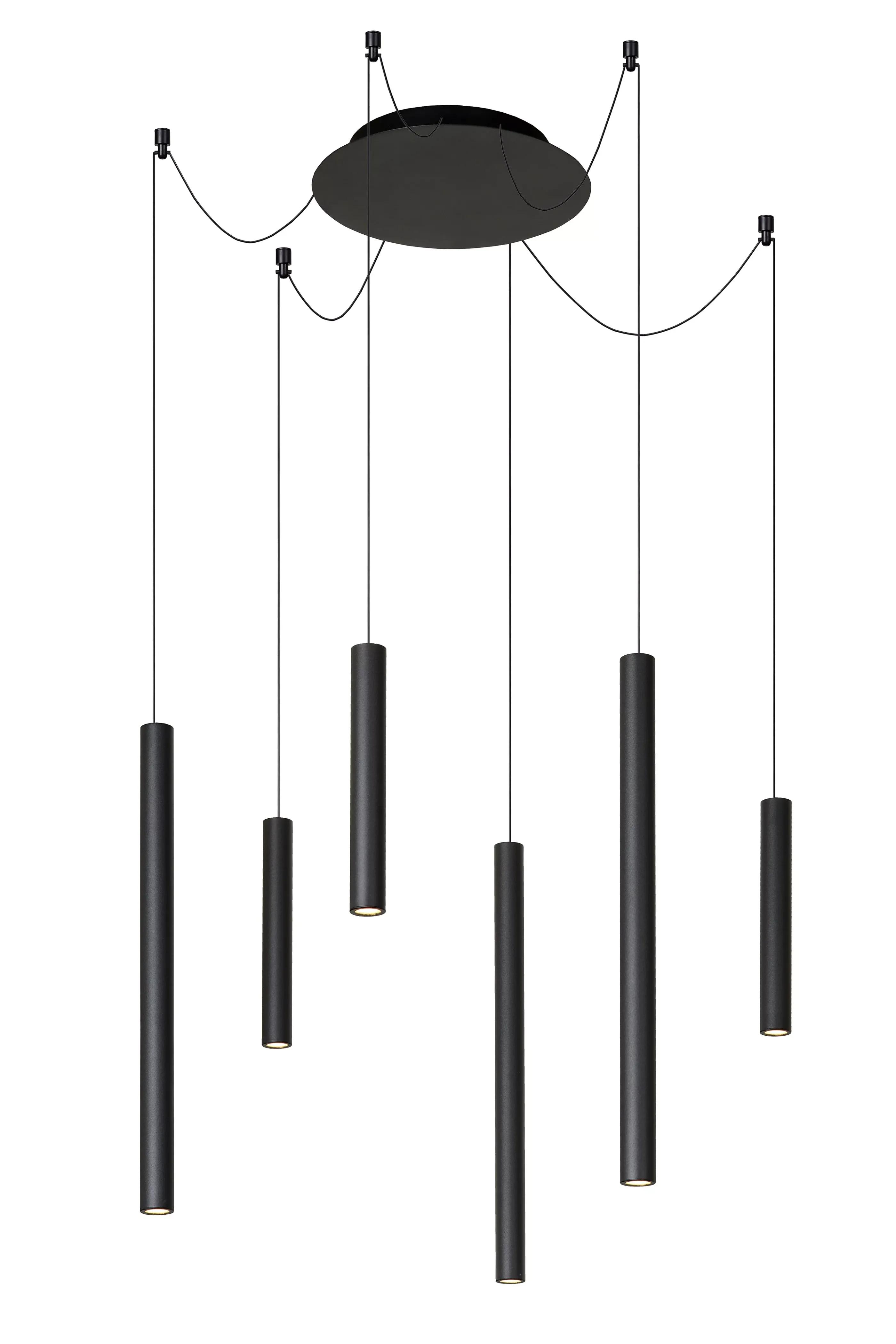Fashion LORENZ - Hanglamp - Ø 120 cm - LED Dimb. - 6x4W 3000K - Zwart Hanglampen