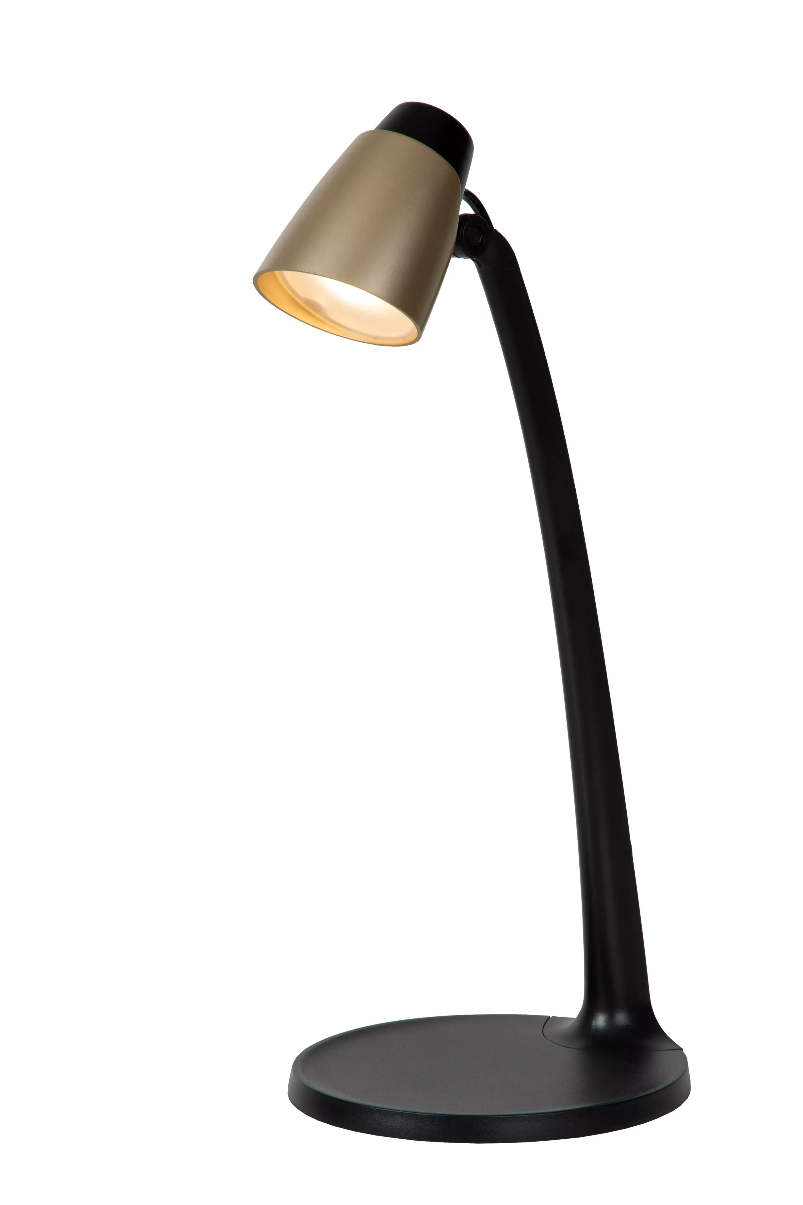 Clearance LUDO - Bureaulamp - LED - 1x4,5W 3000K - Mat Goud / Messing Bureaulampen