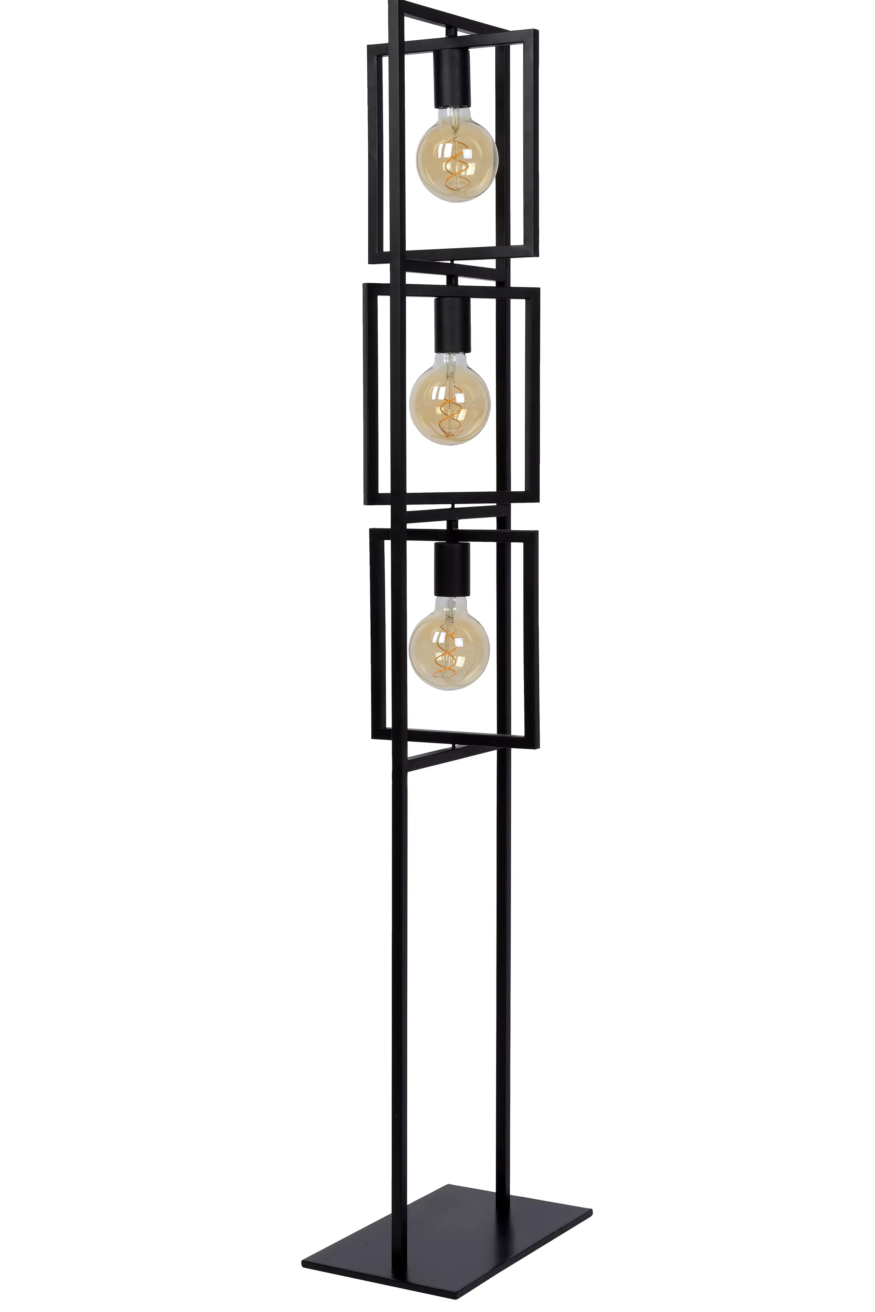 New LUUK - Vloerlamp - 3xE27 - Zwart Staande Lampen
