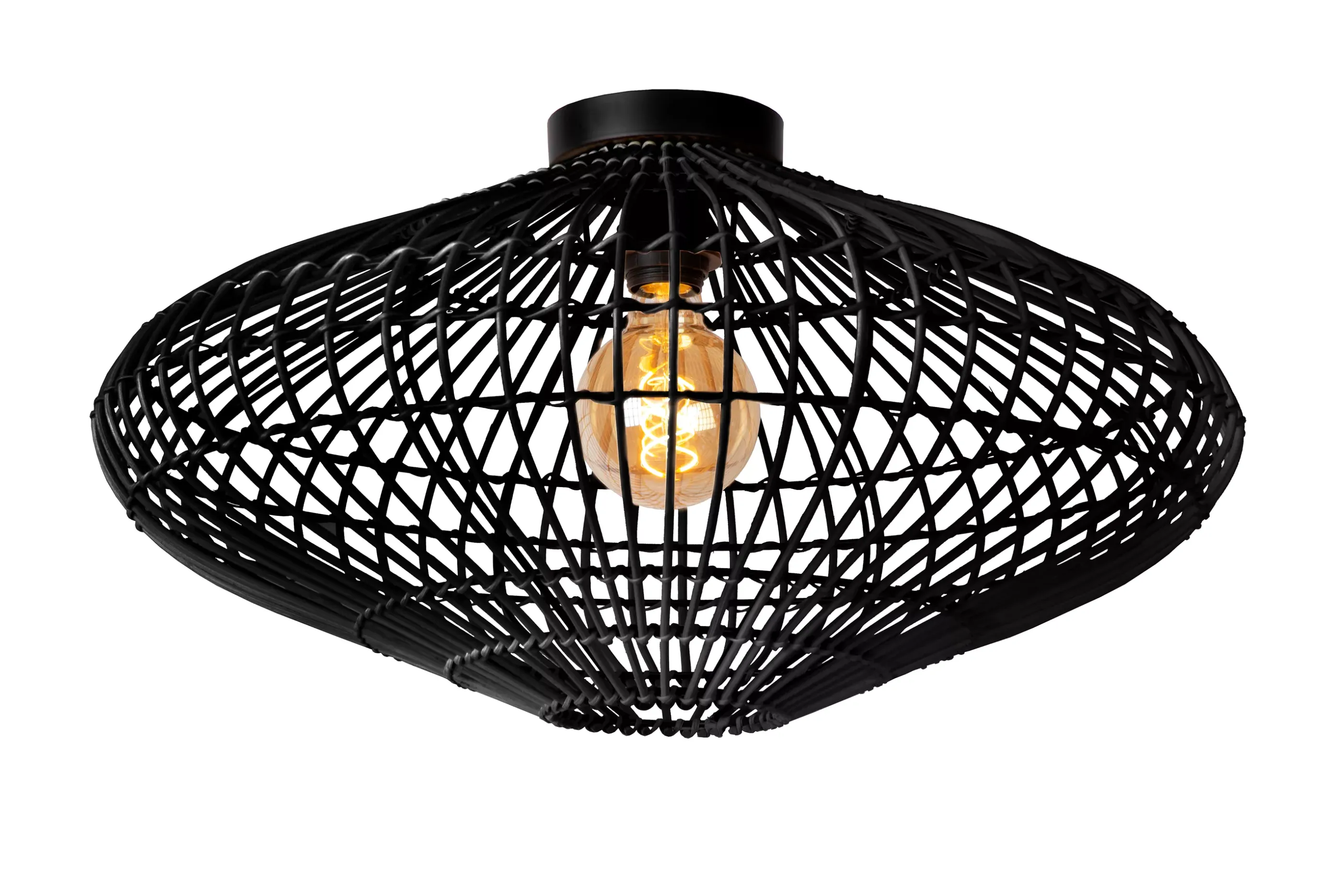 Store MAGALI - Plafonnière - Ø 56 cm - 1xE27 - Zwart Plafondlampen